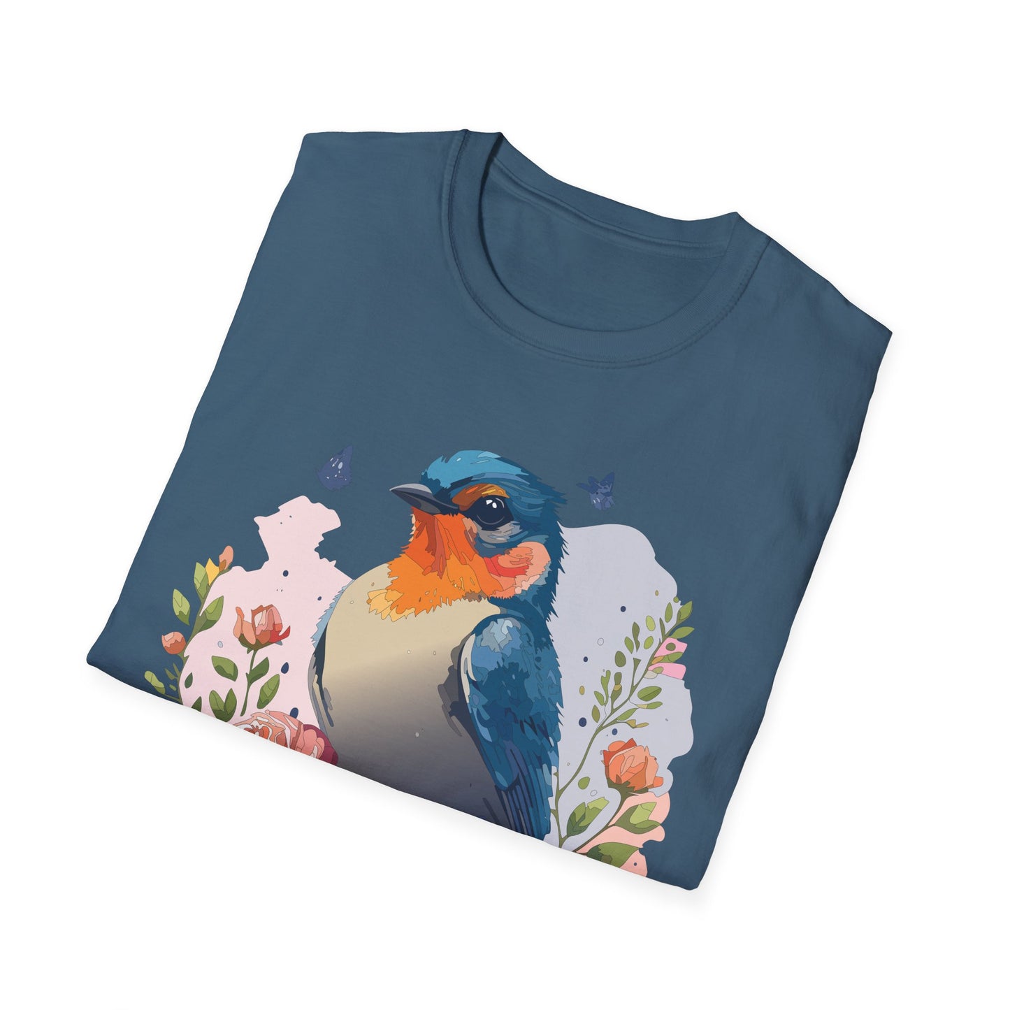 Bird T-Shirt, Floral Bird T Shirt, Shirt with Bird, Shirt with Animal