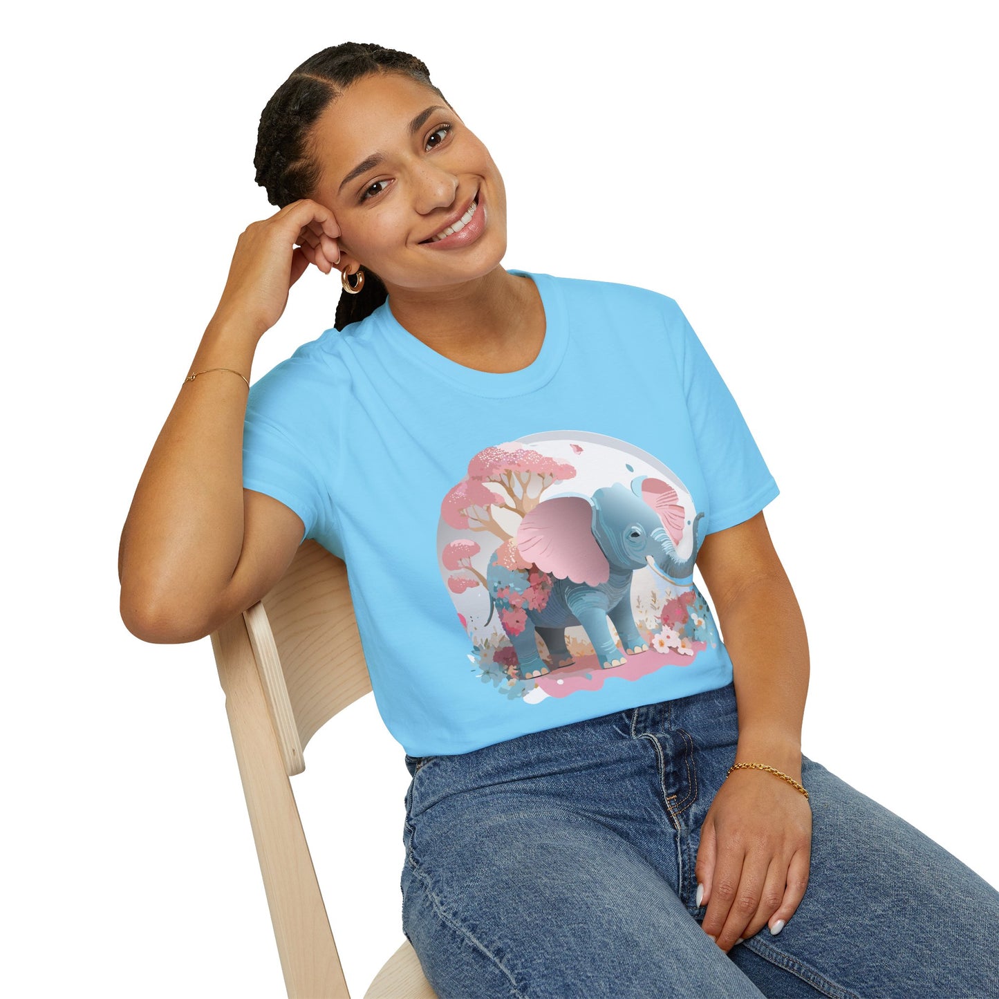 Elephant Shirt, T Shirt with Elephant, Elephant on T Shirt, T Shirt with Animation, Animals Tee Shirt