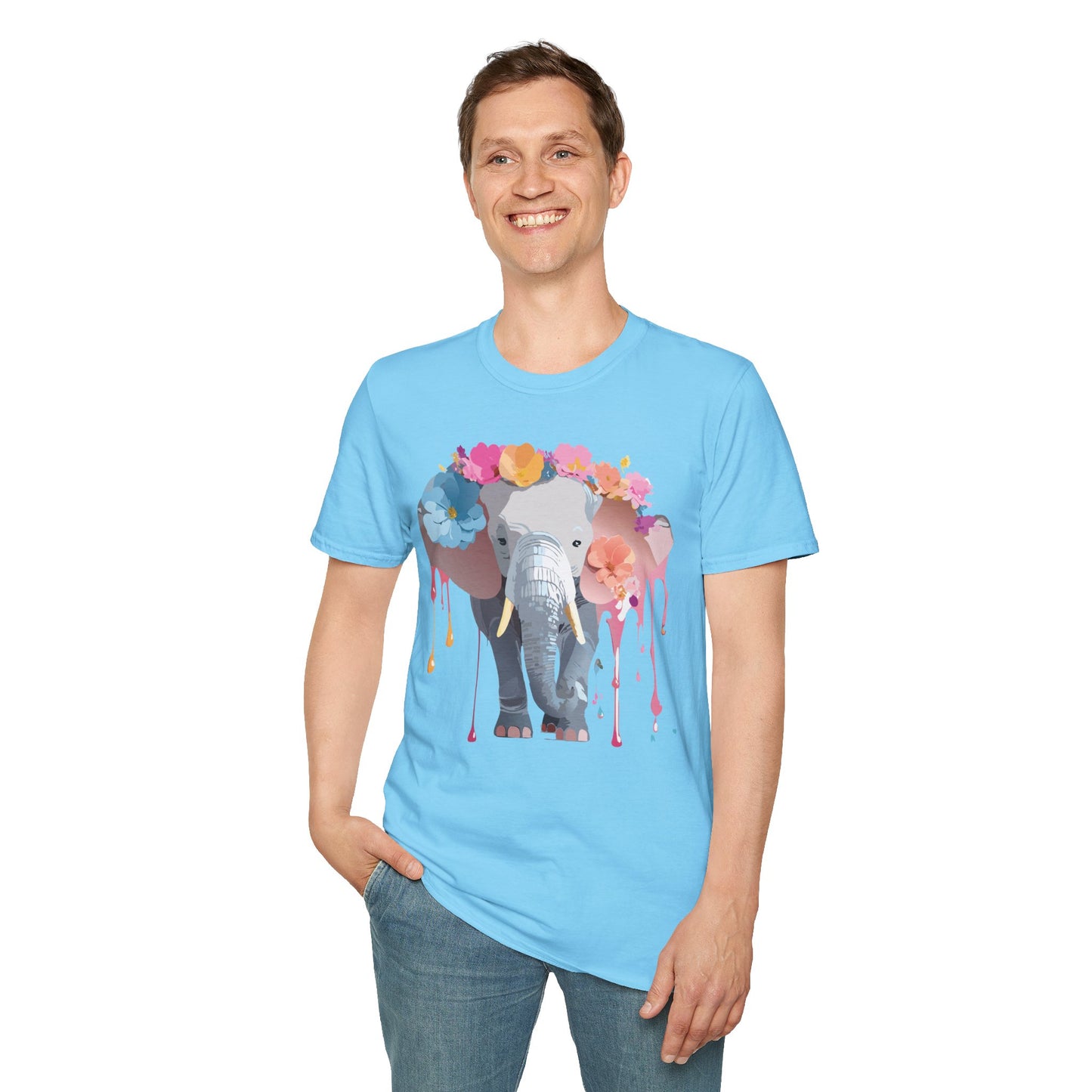 Elephant Shirt, T Shirt with Elephant, Elephant on T Shirt, T Shirt with Animation, Animals Tee Shirt