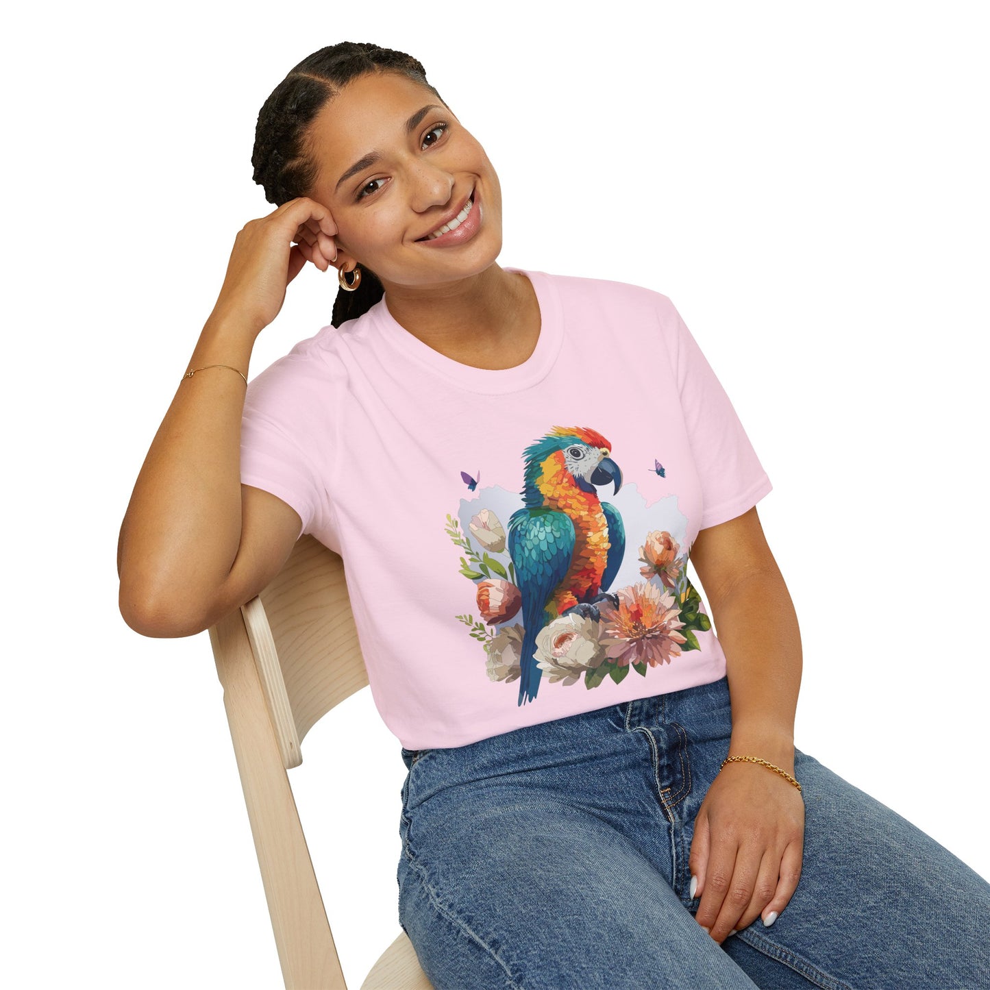 Bird T-Shirt, Floral Bird T Shirt, Shirt with Bird, Shirt with Animal