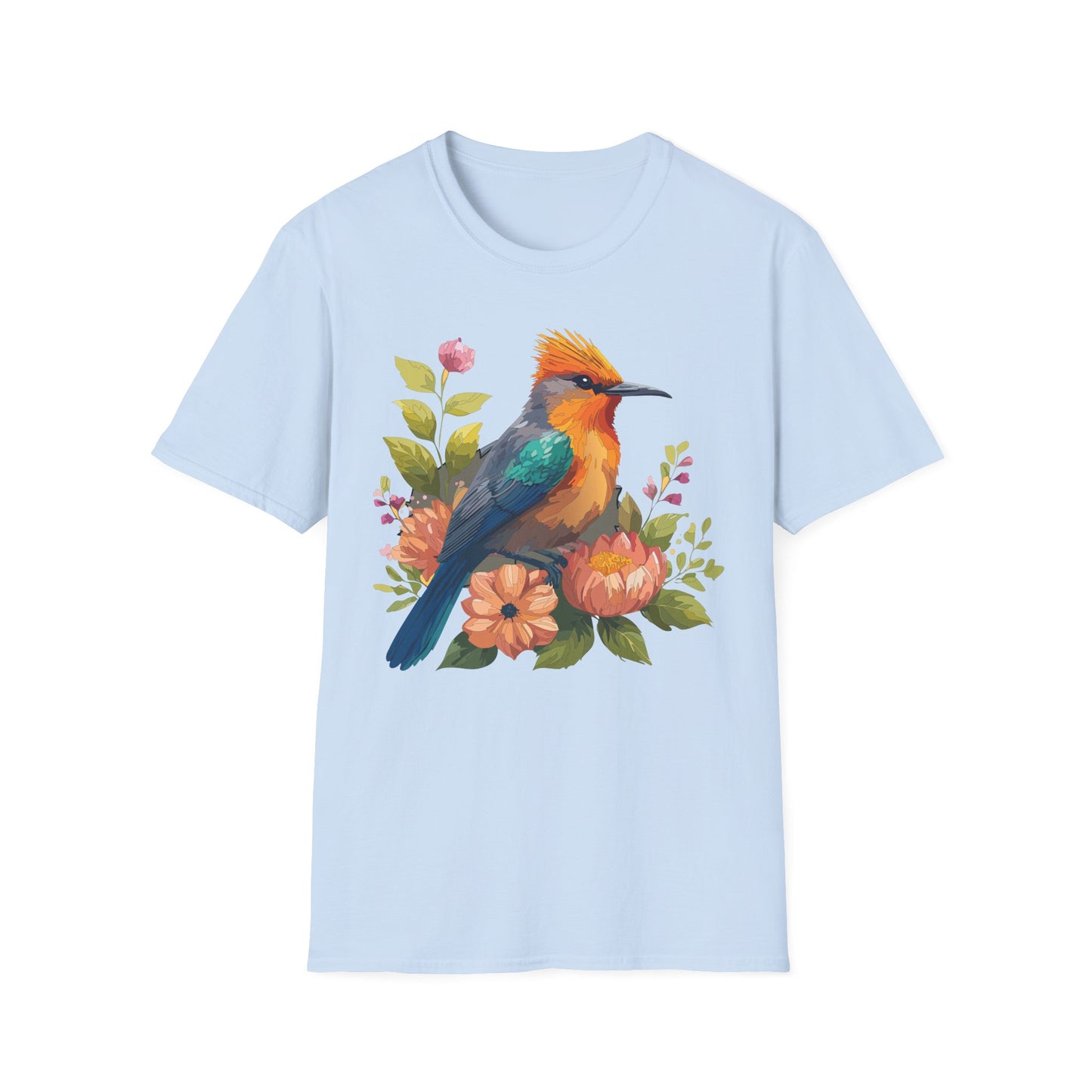 Bird T-Shirt, Floral Bird T Shirt, Shirt with Bird, Shirt with Animal