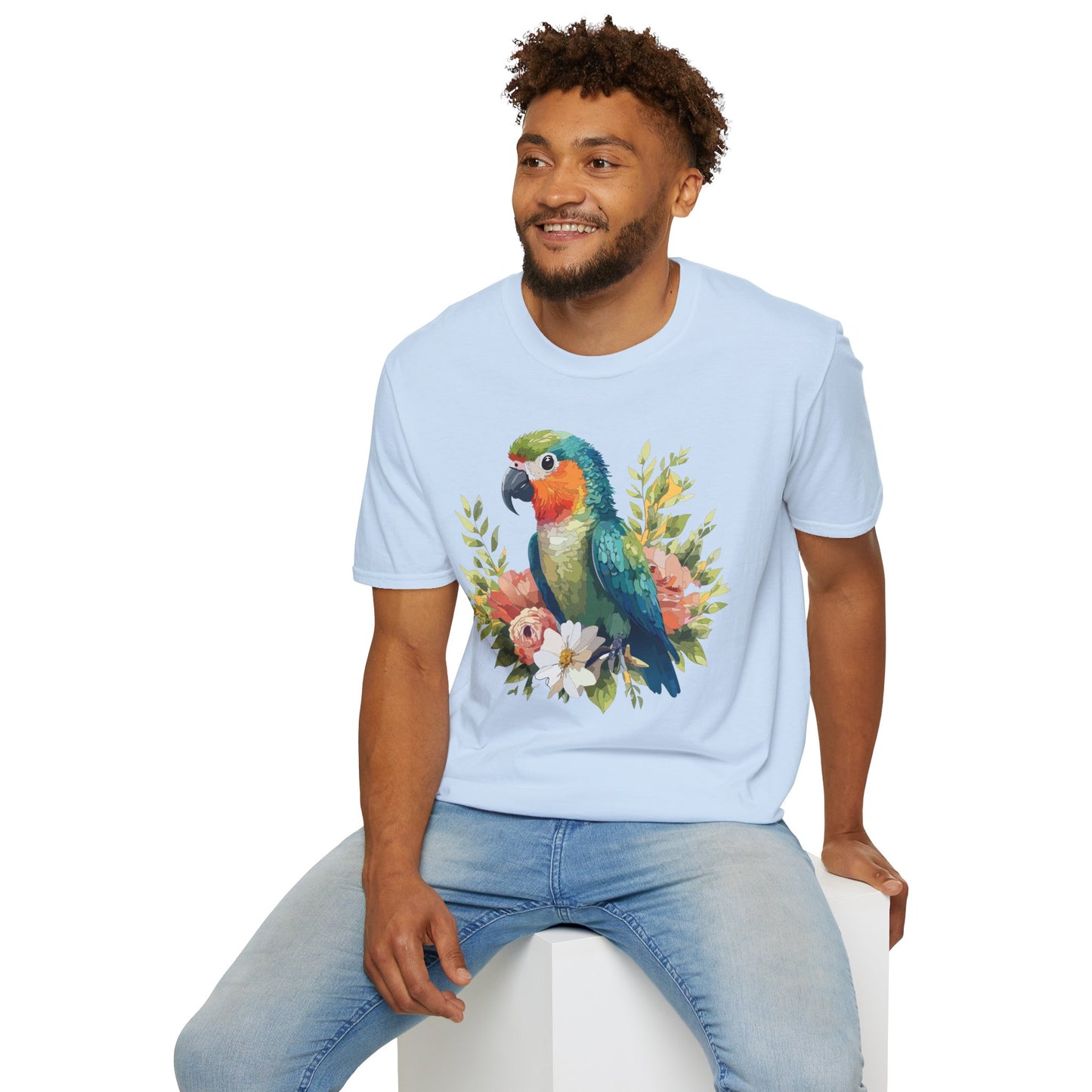 Bird T-Shirt, Floral Bird T Shirt, Shirt with Bird, Shirt with Animal