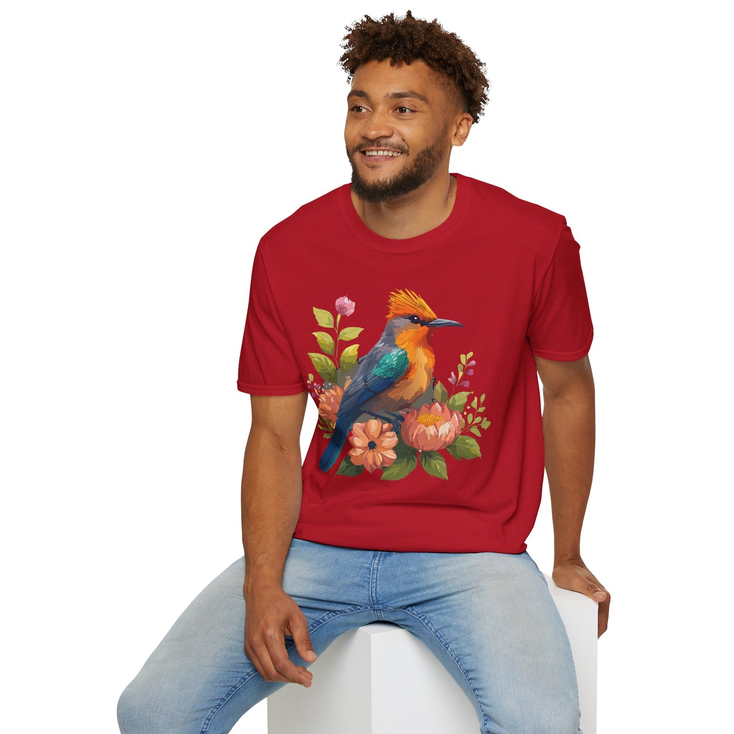 Bird T-Shirt, Floral Bird T Shirt, Shirt with Bird, Shirt with Animal