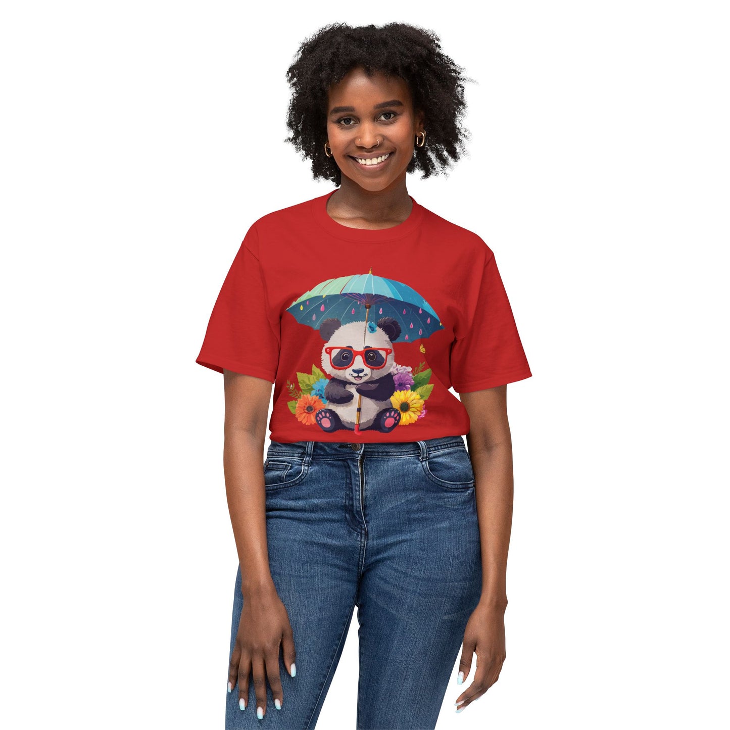 Panda T-Shirt, Vintage Panda Tee, Floral Tees, Panda Art Design Shirt, Tee Shirt with Panda Art 10