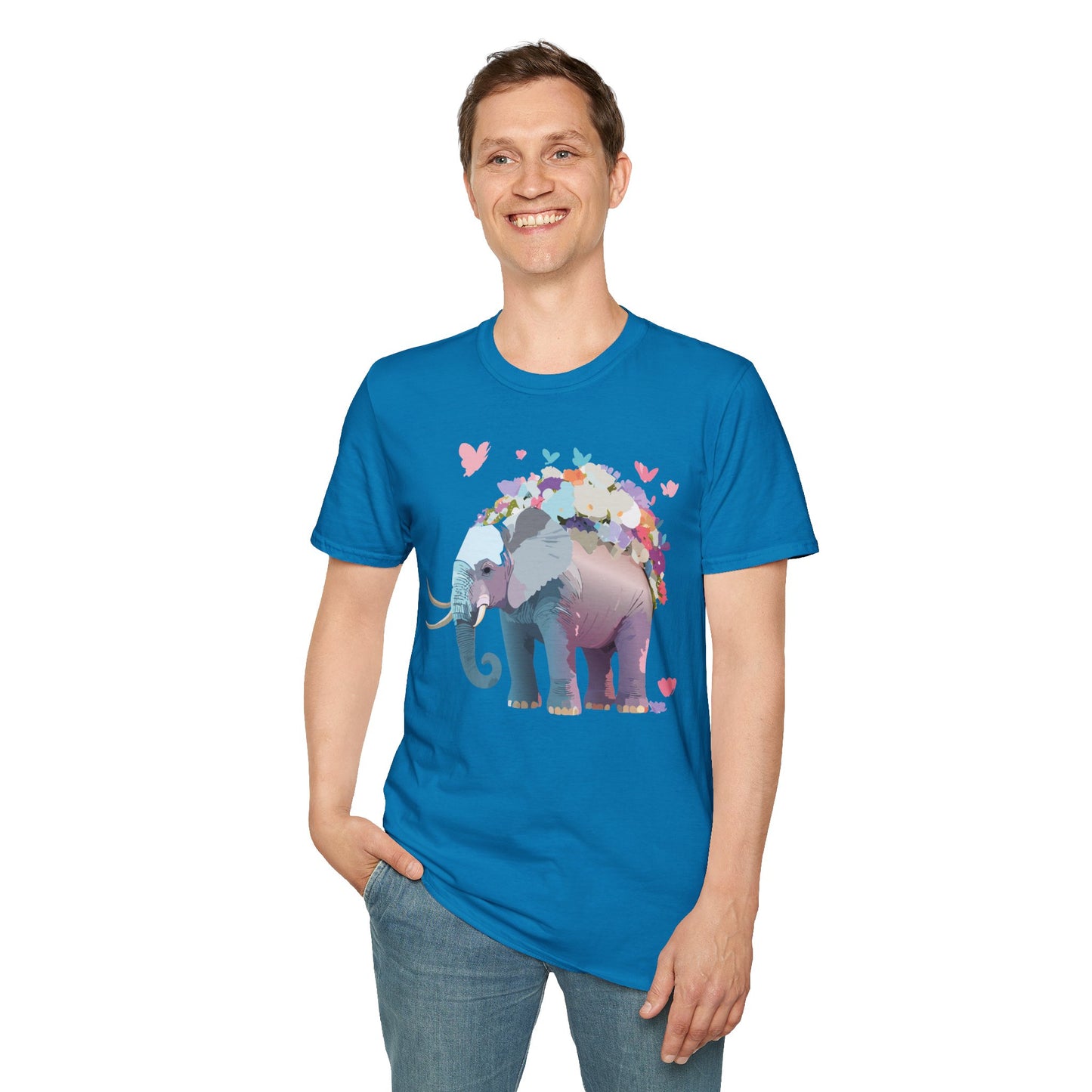 Elephant Shirt, T Shirt with Elephant, Elephant on T Shirt, T Shirt with Animation, Animals Tee Shirt