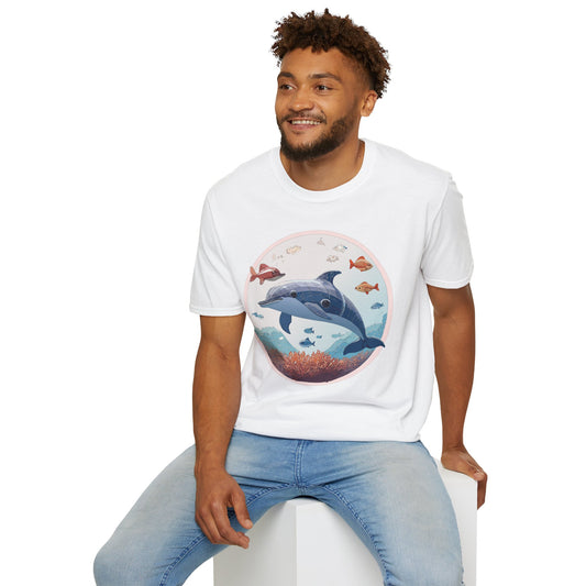 Dolphin Shirt Unisex Softstyle Tee One Hundred Percent Ring Spun Cotton Lightweight Comfort