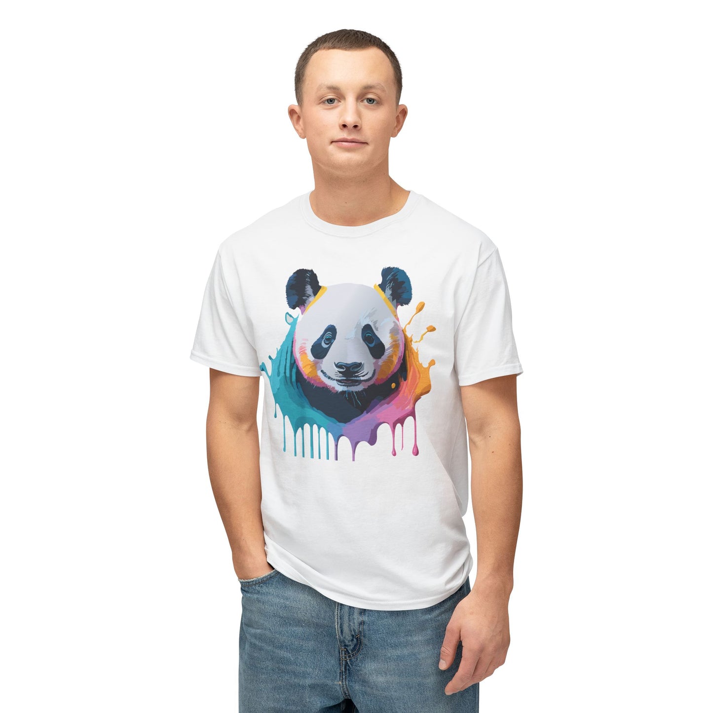 Panda T-Shirt, Vintage Panda Tee, Floral Tees, Panda Art Design Shirt, Tee Shirt with Panda Art 1