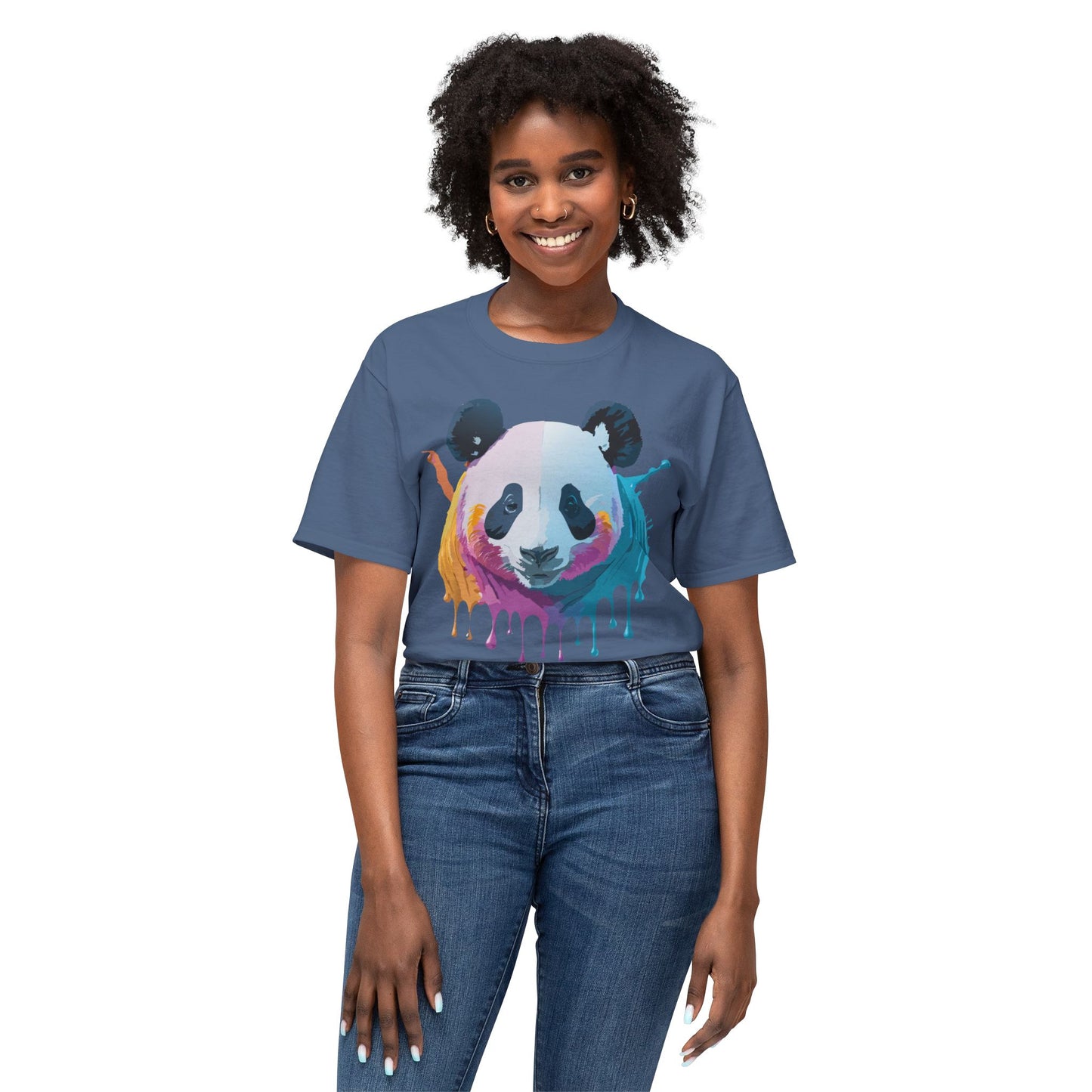 Panda T-Shirt, Vintage Panda Tee, Floral Tees, Panda Art Design Shirt, Tee Shirt with Panda Art 2