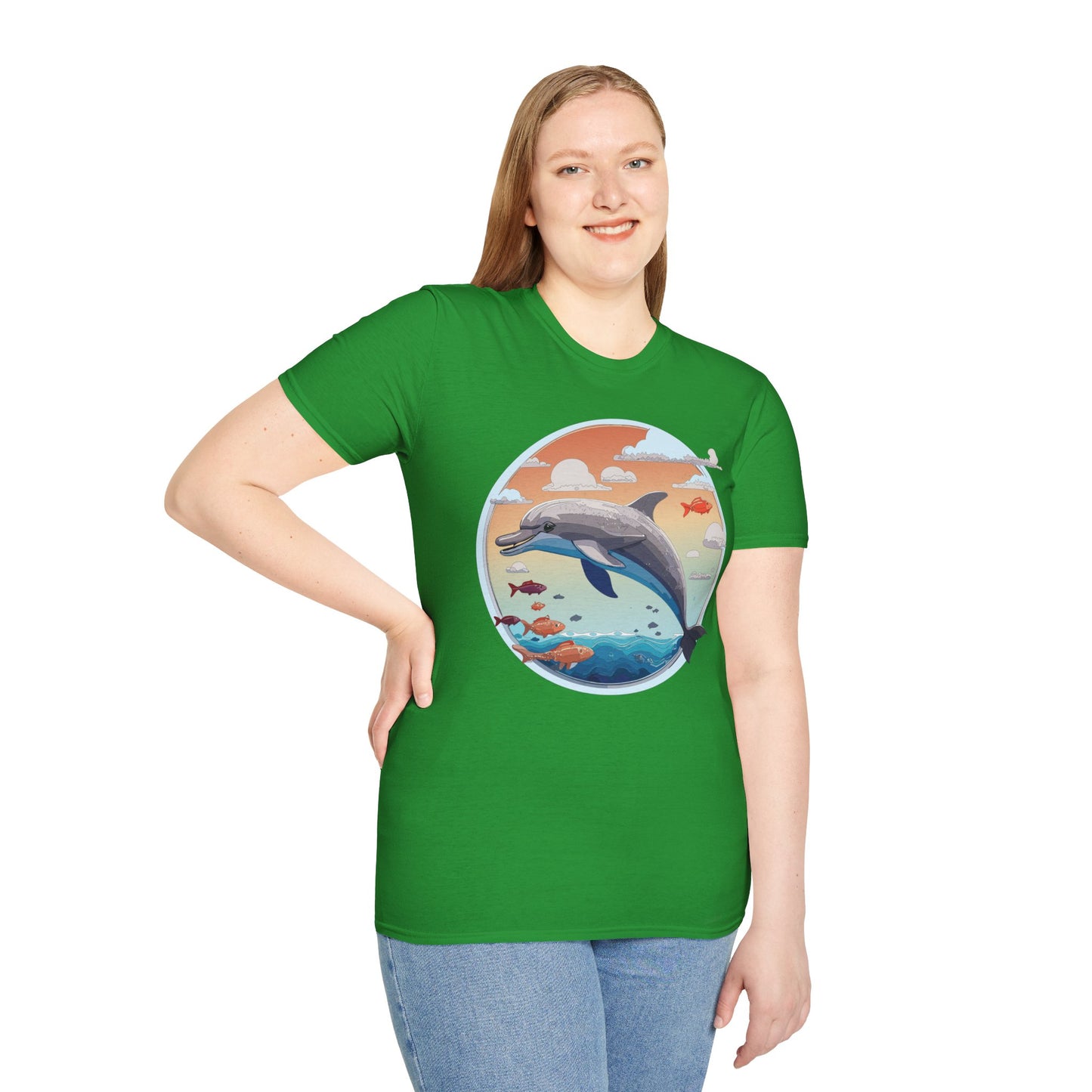 Dolphin Shirts, Shirt with Dolphin, Fish Tee Shirt, Animal Shirt