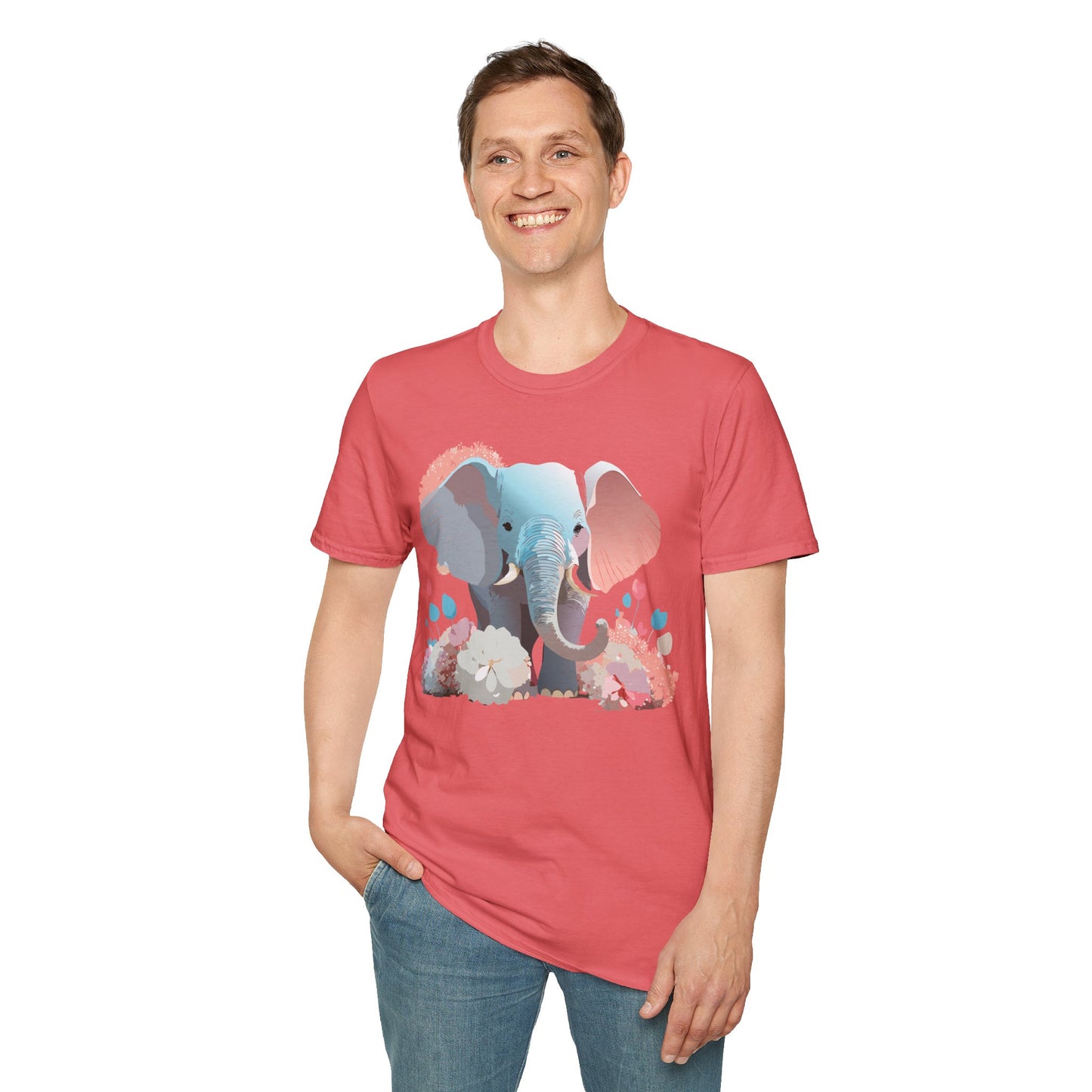Elephant Shirt, T Shirt with Elephant, Elephant on T Shirt, T Shirt with Animation, Animals Tee Shirt