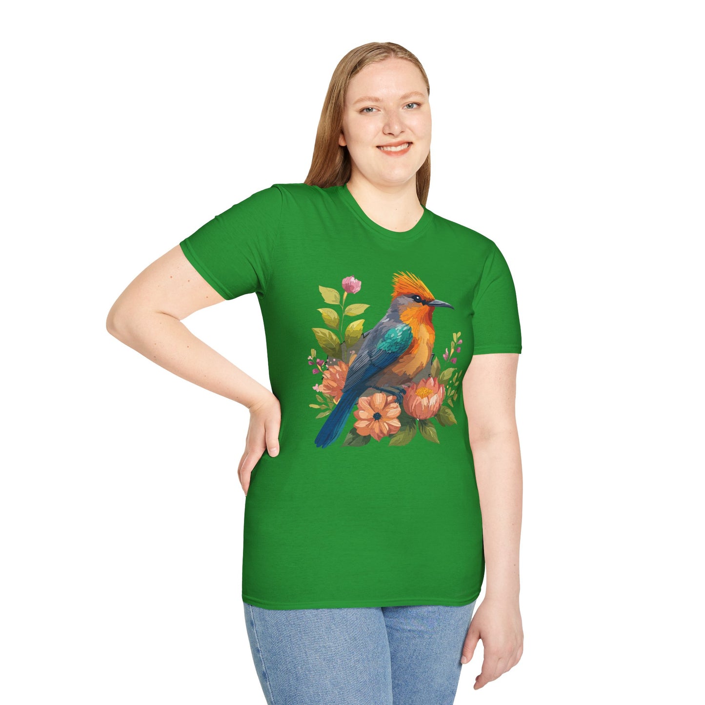 Bird T-Shirt, Floral Bird T Shirt, Shirt with Bird, Shirt with Animal