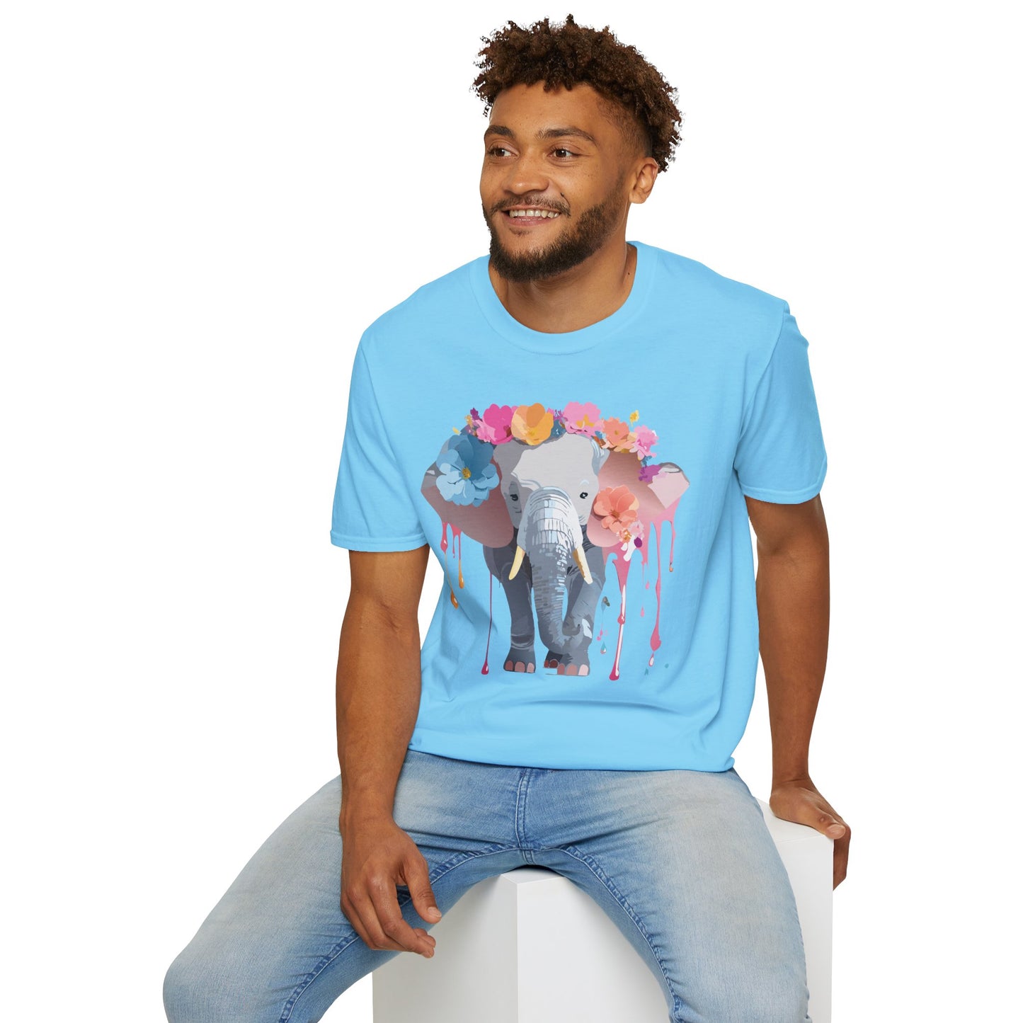 Elephant Shirt, T Shirt with Elephant, Elephant on T Shirt, T Shirt with Animation, Animals Tee Shirt
