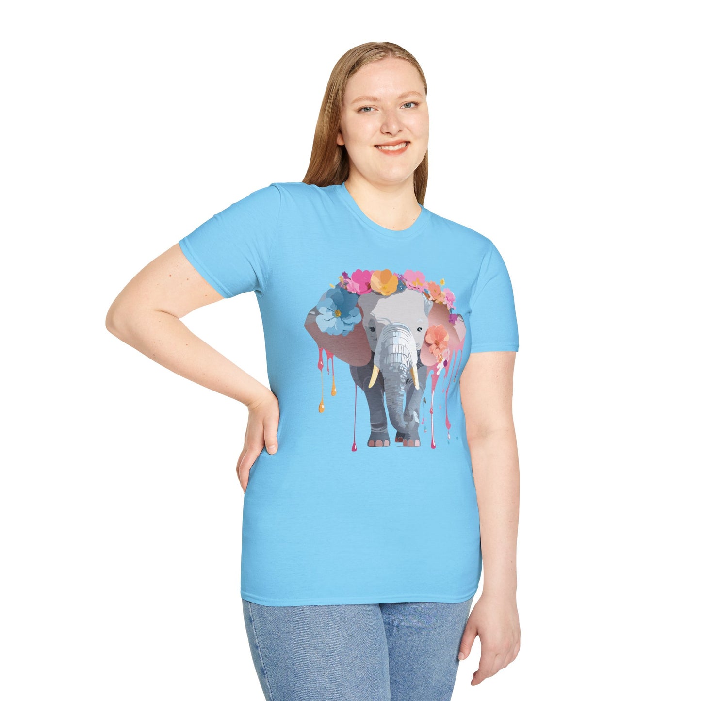 Elephant Shirt, T Shirt with Elephant, Elephant on T Shirt, T Shirt with Animation, Animals Tee Shirt