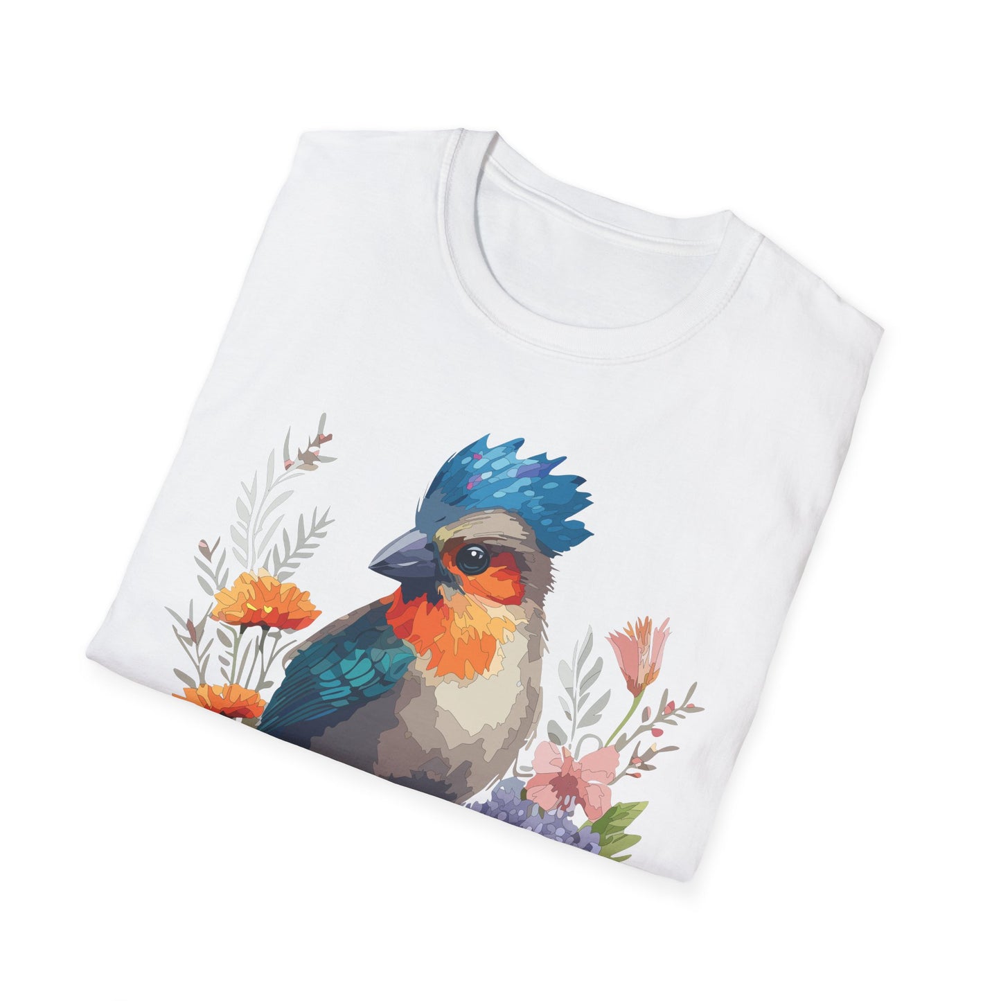 Bird T-Shirt, Floral Bird T Shirt, Shirt with Bird, Shirt with Animal