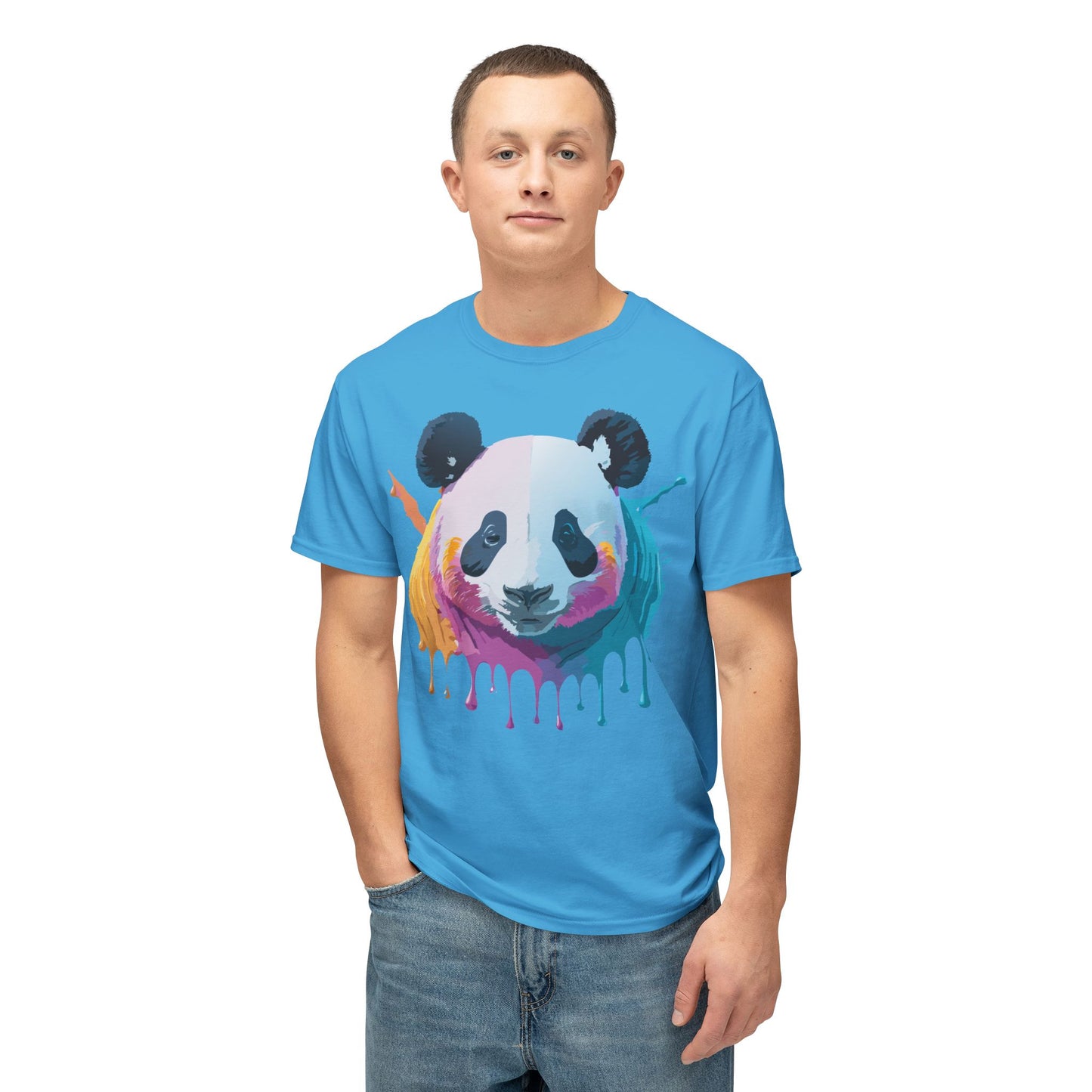 Panda T-Shirt, Vintage Panda Tee, Floral Tees, Panda Art Design Shirt, Tee Shirt with Panda Art 2