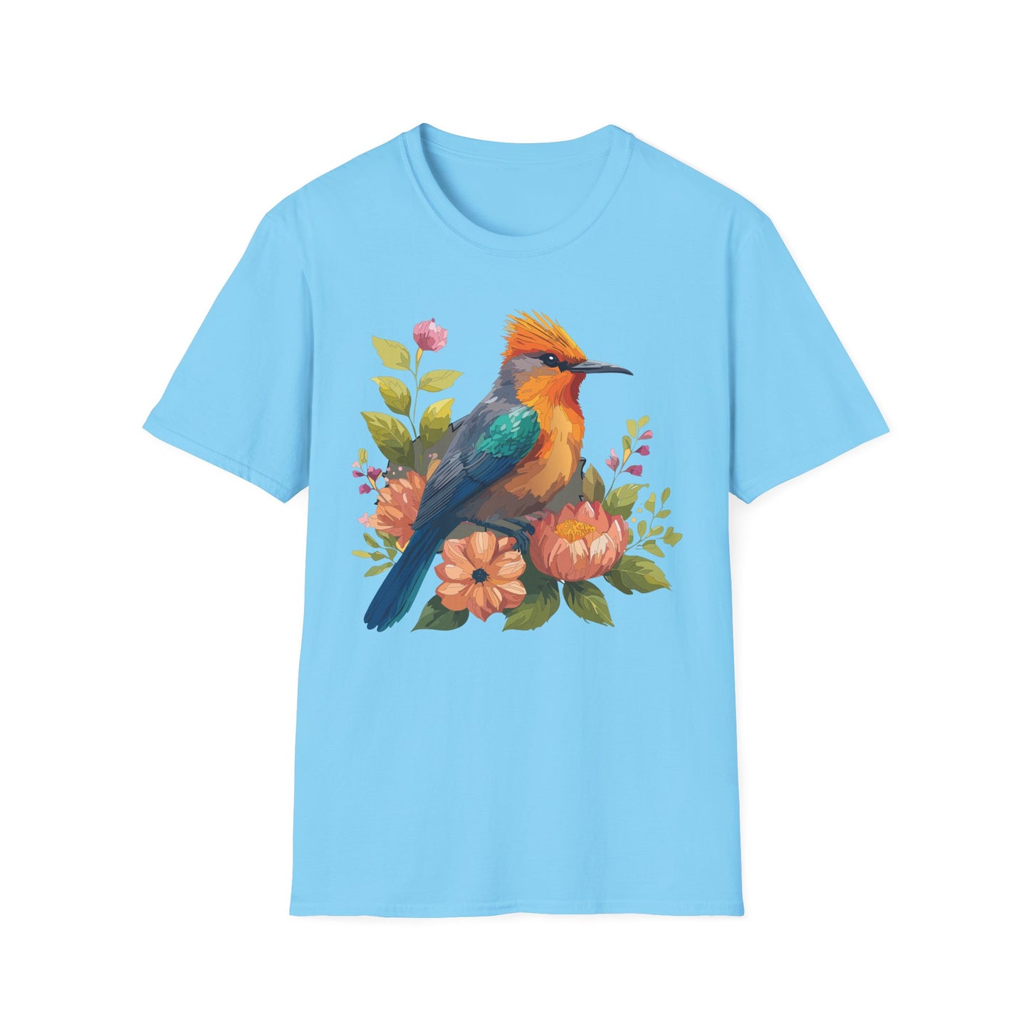 Bird T-Shirt, Floral Bird T Shirt, Shirt with Bird, Shirt with Animal