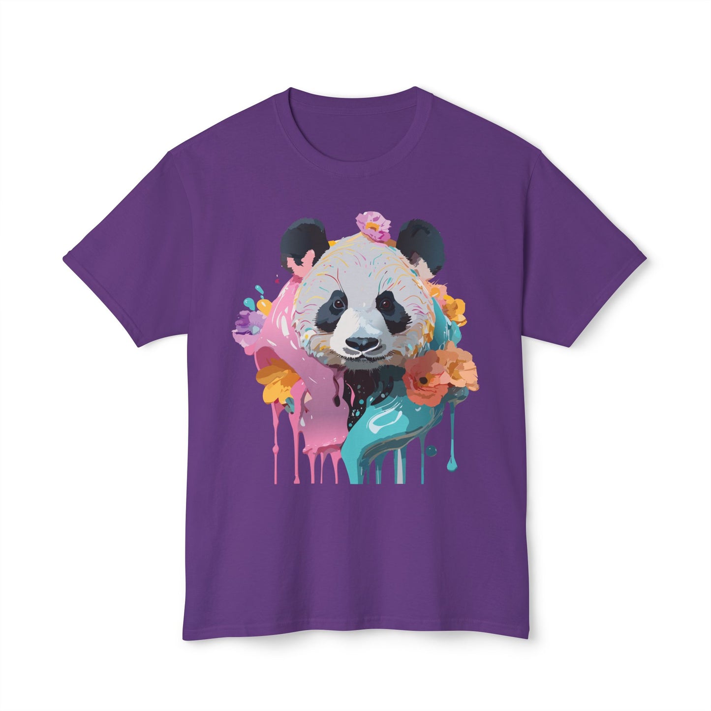 Panda T-Shirt, Vintage Panda Tee, Floral Tees, Panda Art Design Shirt, Tee Shirt with Panda Art 9