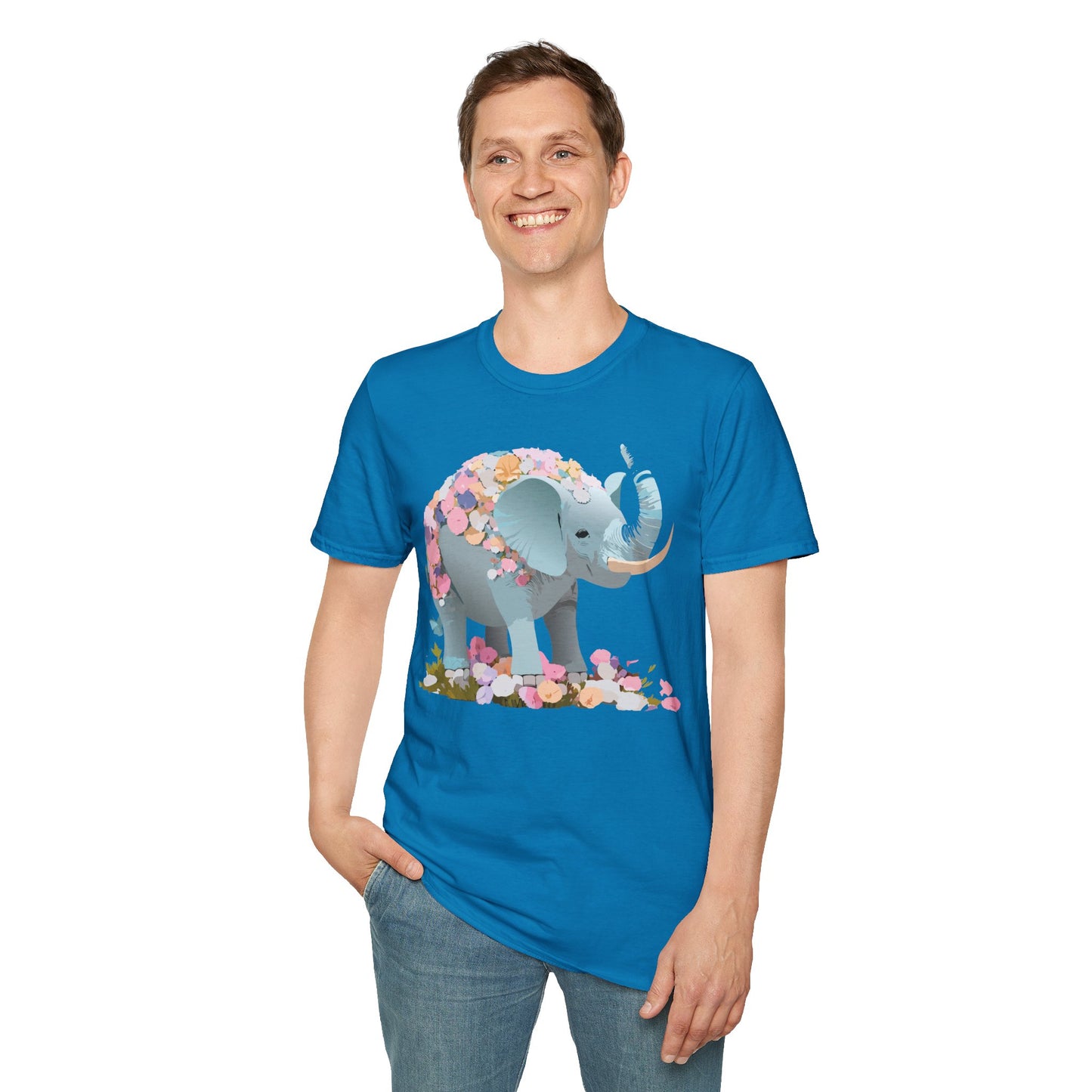 Elephant Shirt, T Shirt with Elephant, Elephant on T Shirt, T Shirt with Animation, Animals Tee Shirt