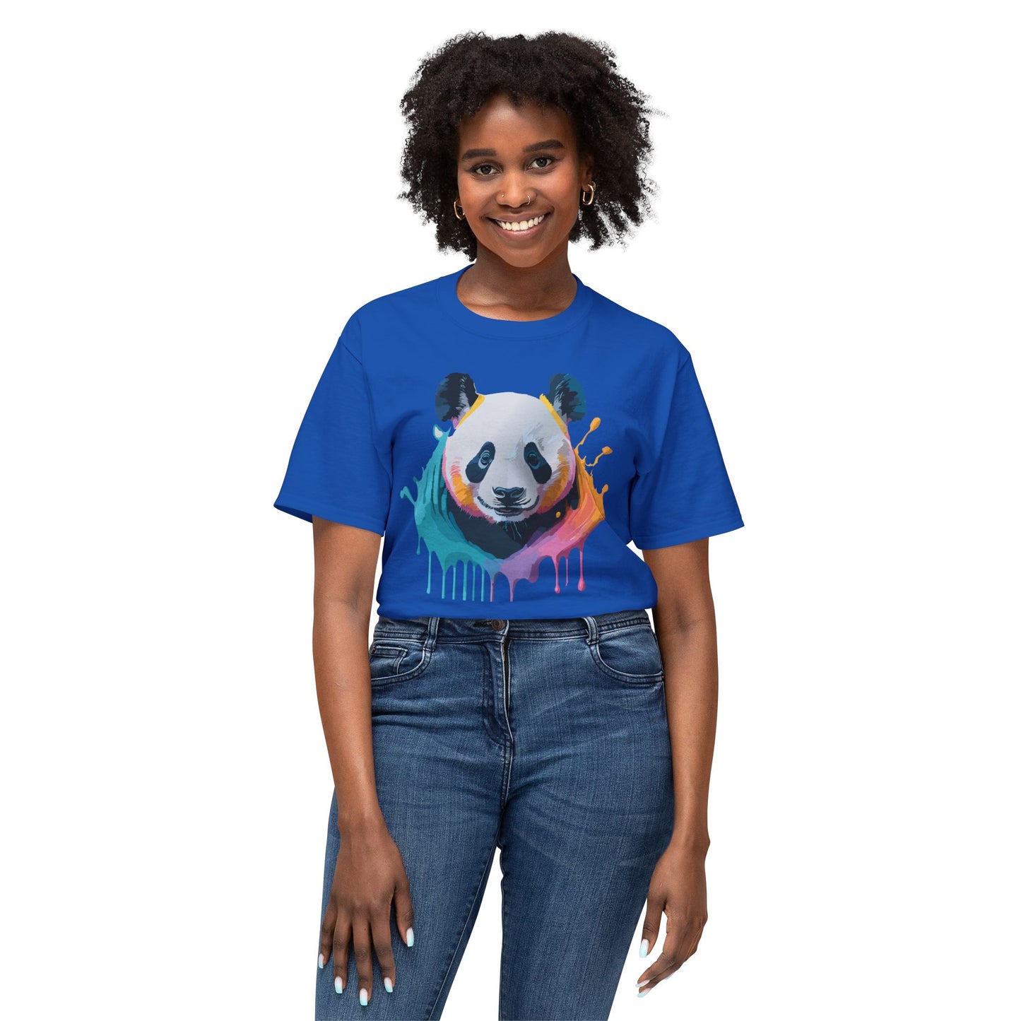Panda T-Shirt, Vintage Panda Tee, Floral Tees, Panda Art Design Shirt, Tee Shirt with Panda Art 1