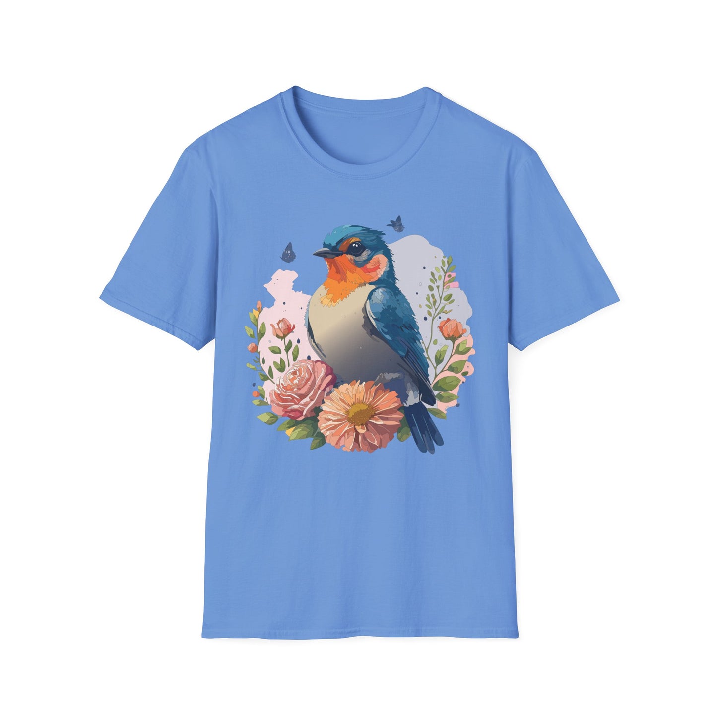 Bird T-Shirt, Floral Bird T Shirt, Shirt with Bird, Shirt with Animal
