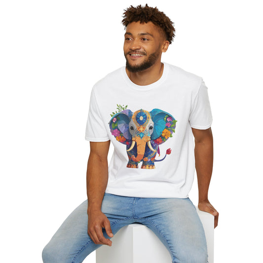 Elephant Graphic Shirt For Adults Unisex Softstyle Tee 100 Percent Cotton Gildan 64000
