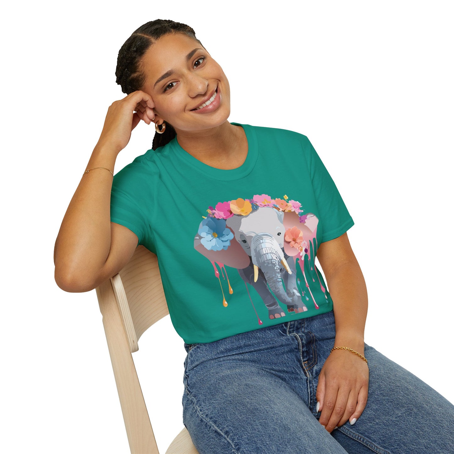 Elephant Shirt, T Shirt with Elephant, Elephant on T Shirt, T Shirt with Animation, Animals Tee Shirt