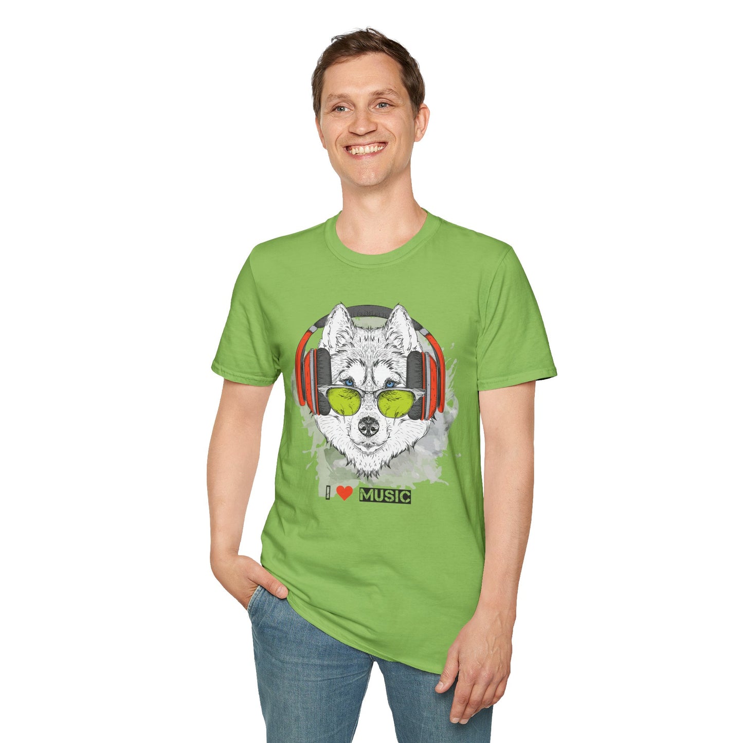 I love Music Animals Shirts, Shirt with Animals, Animals with Headphones Shirt