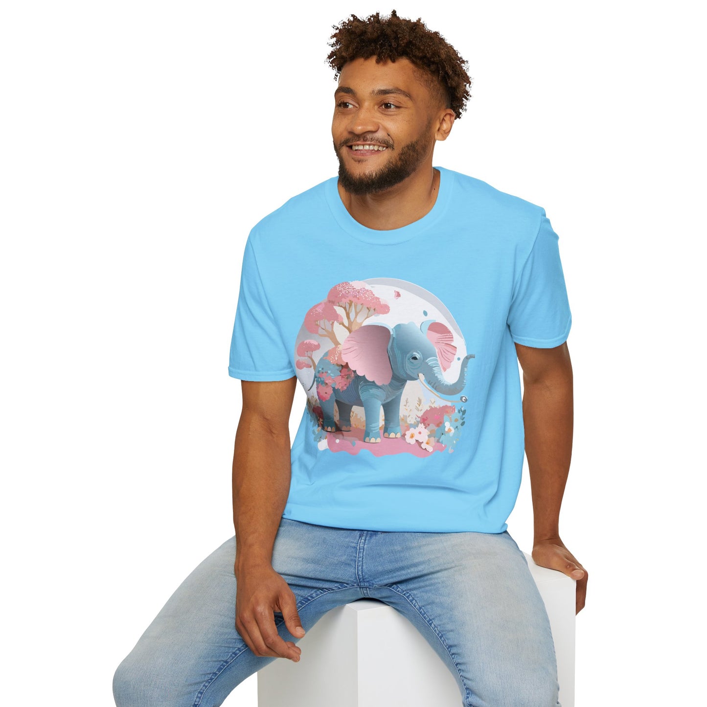 Elephant Shirt, T Shirt with Elephant, Elephant on T Shirt, T Shirt with Animation, Animals Tee Shirt