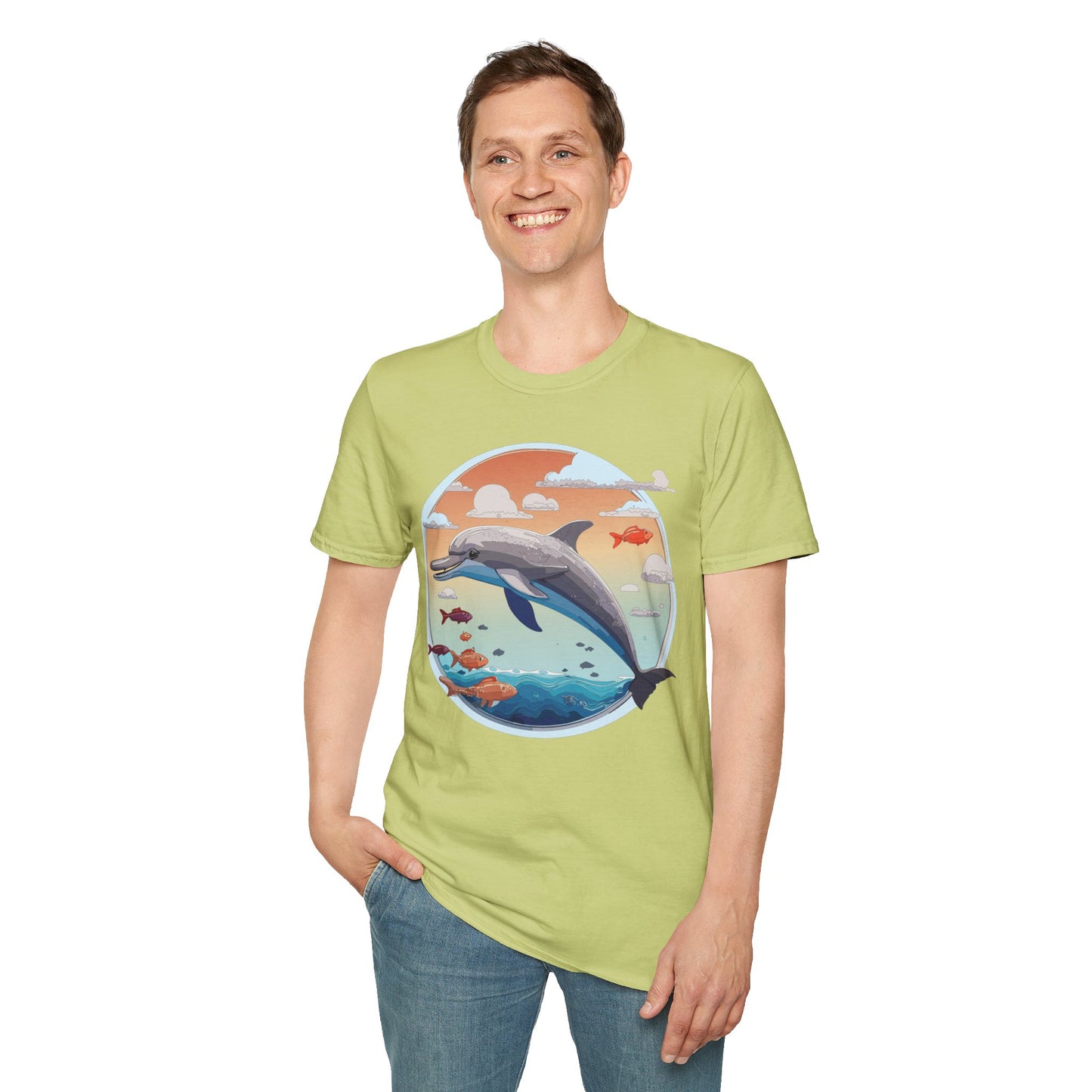 Dolphin Shirts, Shirt with Dolphin, Fish Tee Shirt, Animal Shirt
