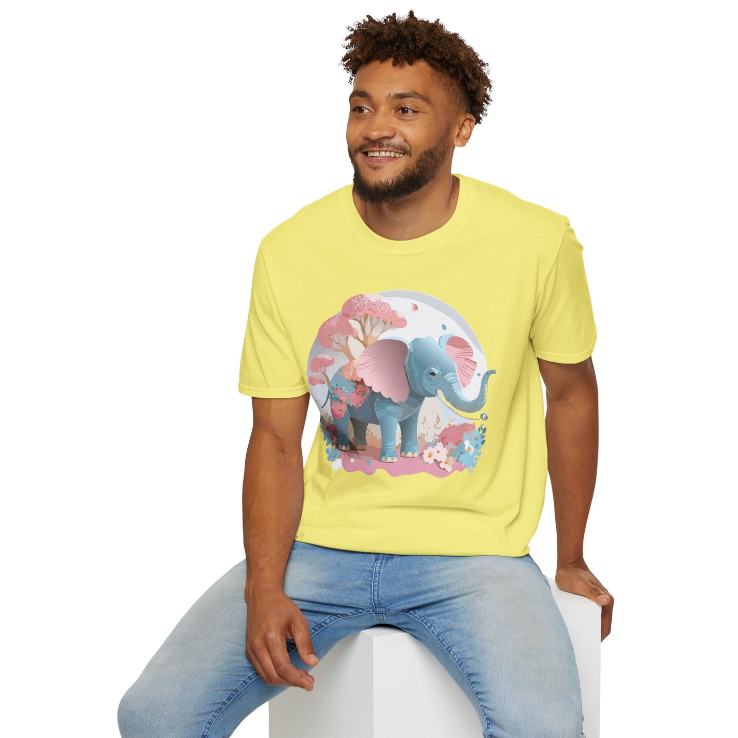 Elephant Shirt, T Shirt with Elephant, Elephant on T Shirt, T Shirt with Animation, Animals Tee Shirt