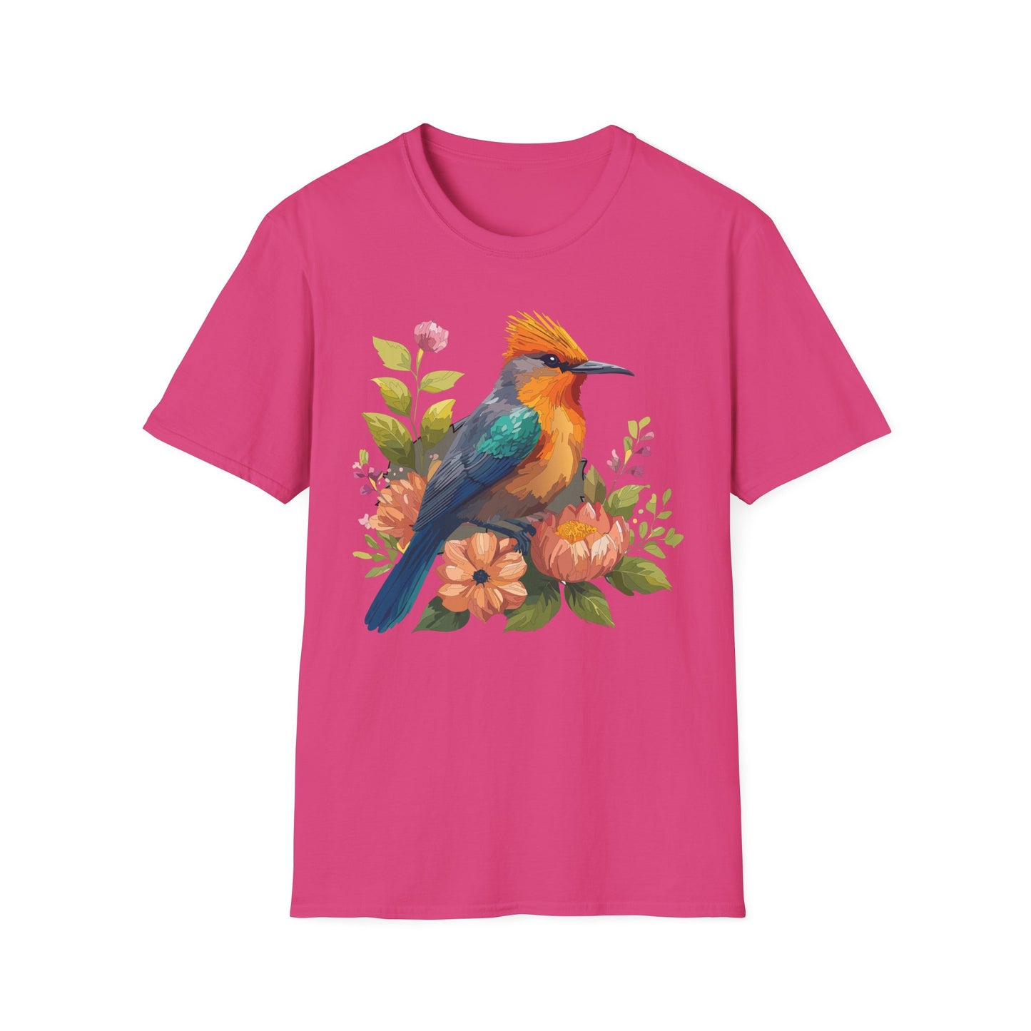 Bird T-Shirt, Floral Bird T Shirt, Shirt with Bird, Shirt with Animal