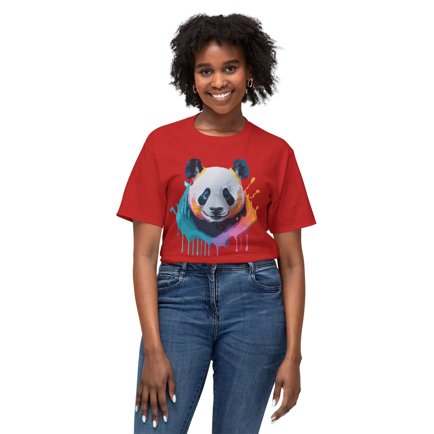 Panda T-Shirt, Vintage Panda Tee, Floral Tees, Panda Art Design Shirt, Tee Shirt with Panda Art 1