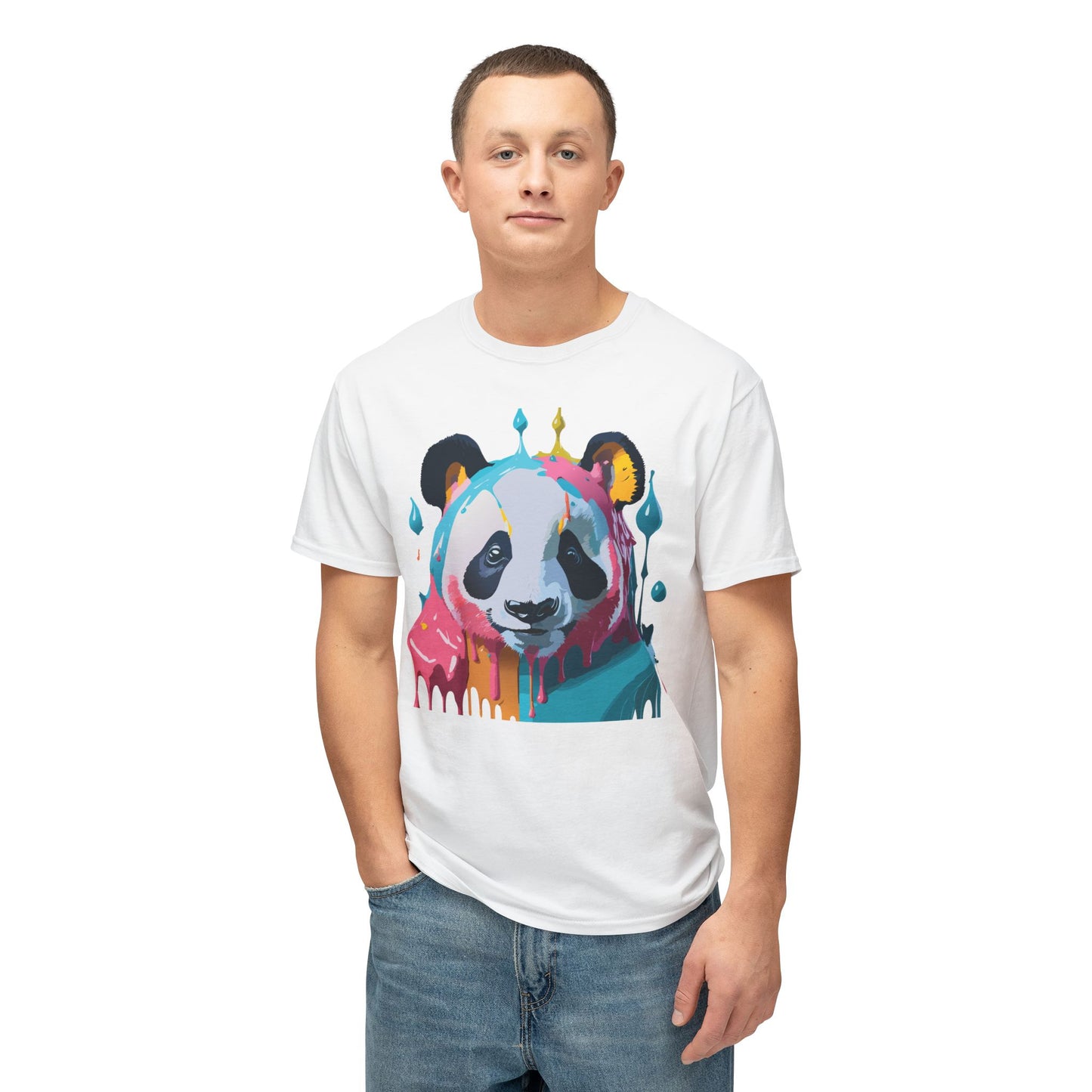 Panda T-Shirt, Vintage Panda Tee, Floral Tees, Panda Art Design Shirt, Tee Shirt with Panda Art 5