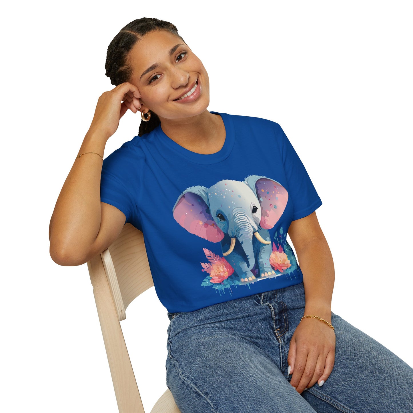 Elephant Shirt, T Shirt with Elephant, Elephant on T Shirt, T Shirt with Animation, Animals Tee Shirt