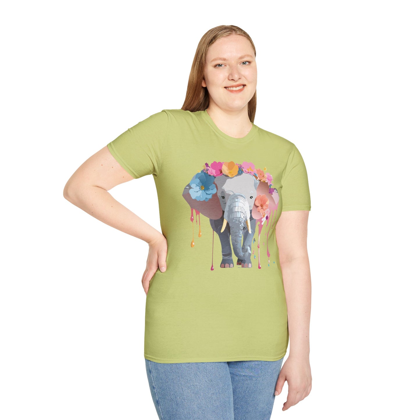 Elephant Shirt, T Shirt with Elephant, Elephant on T Shirt, T Shirt with Animation, Animals Tee Shirt