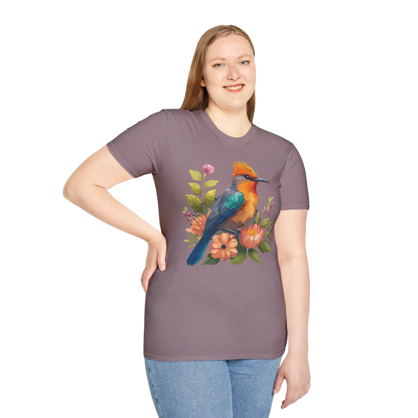 Bird T-Shirt, Floral Bird T Shirt, Shirt with Bird, Shirt with Animal