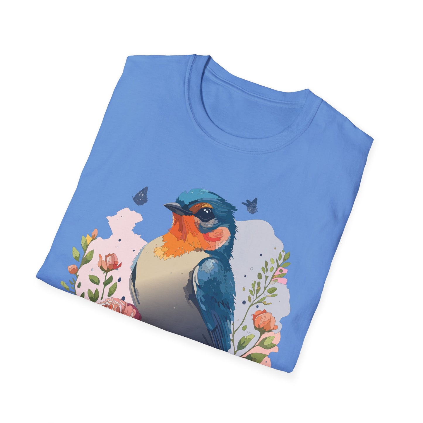Bird T-Shirt, Floral Bird T Shirt, Shirt with Bird, Shirt with Animal