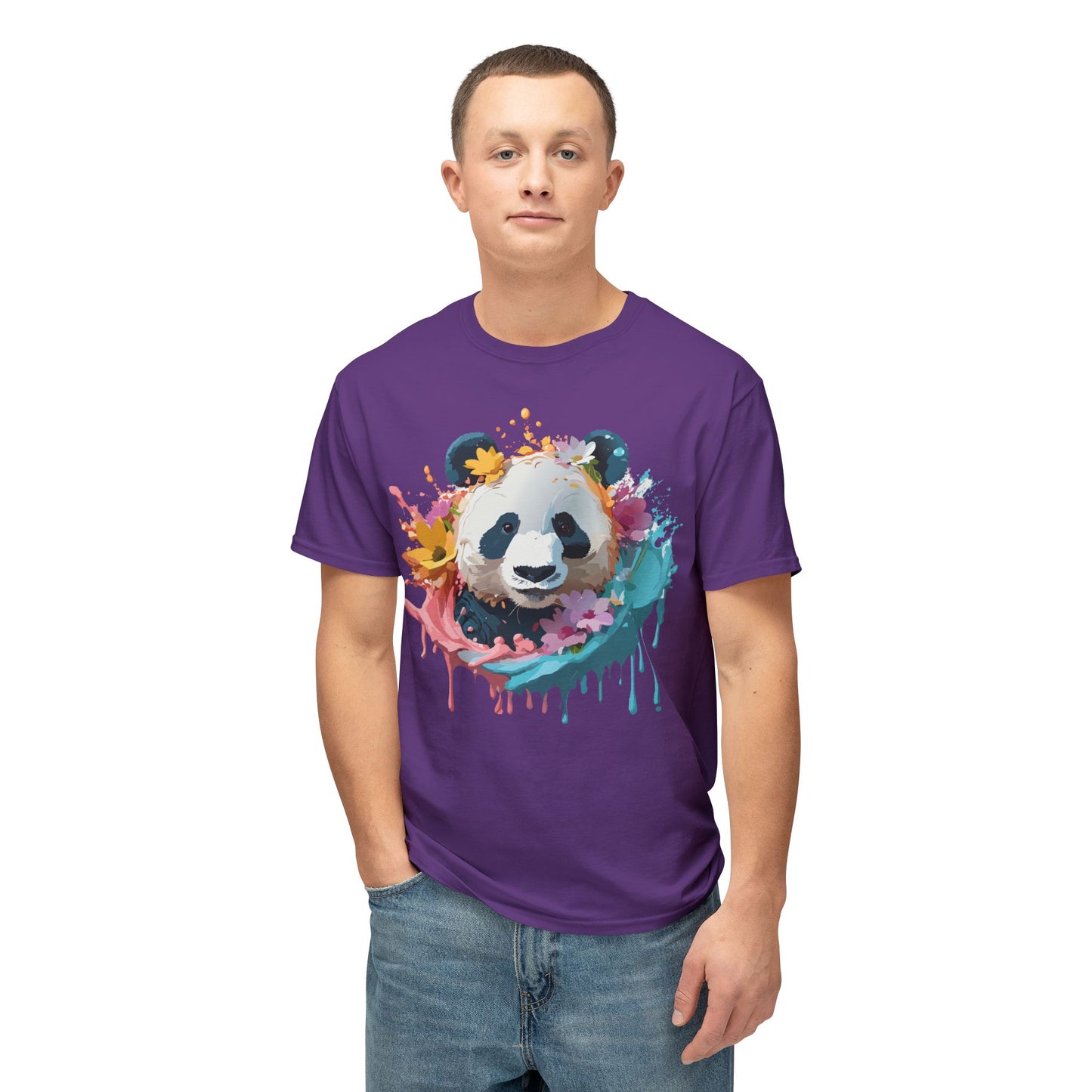 Panda T-Shirt, Vintage Panda Tee, Floral Tees, Panda Art Design Shirt, Tee Shirt with Panda Art 8