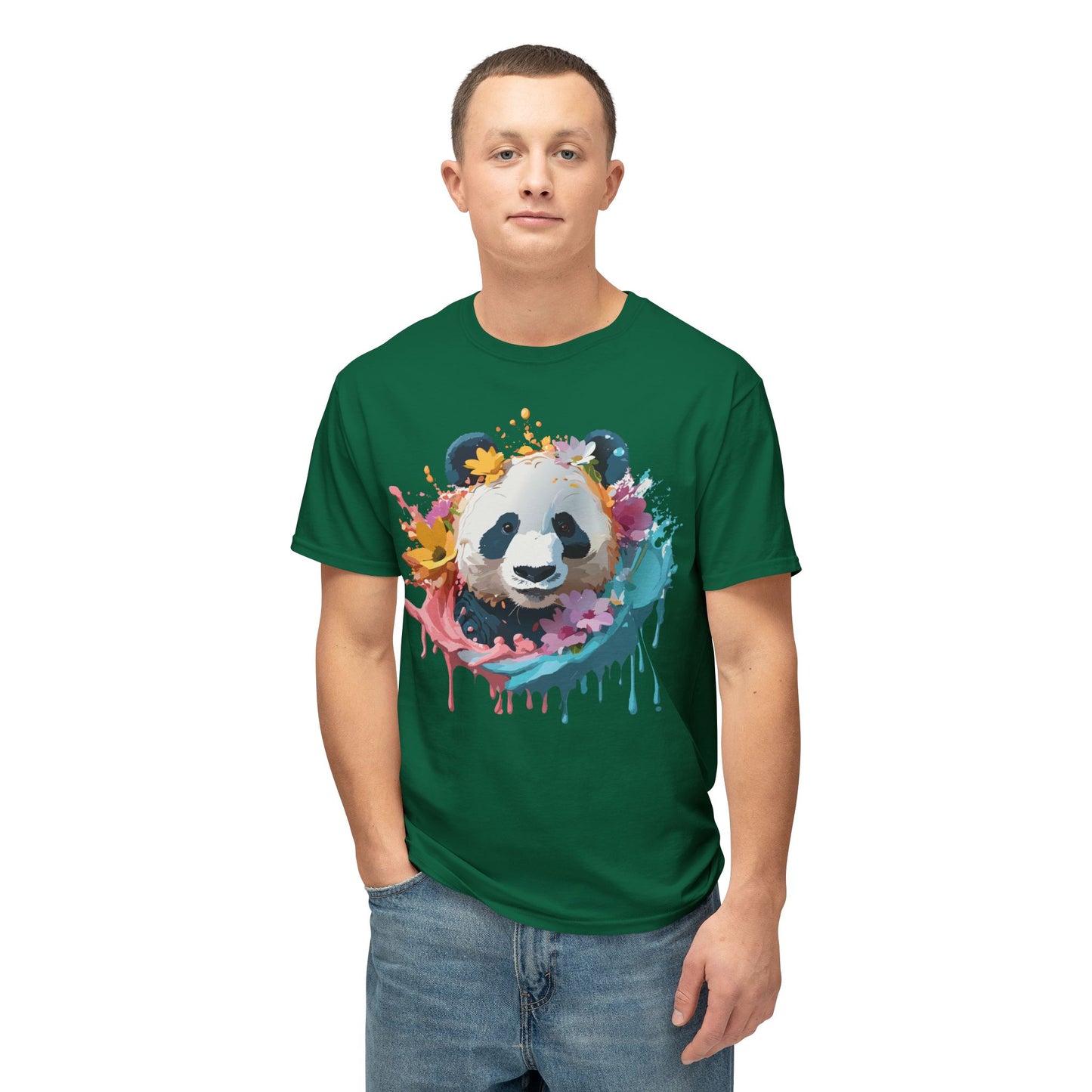 Panda T-Shirt, Vintage Panda Tee, Floral Tees, Panda Art Design Shirt, Tee Shirt with Panda Art 8