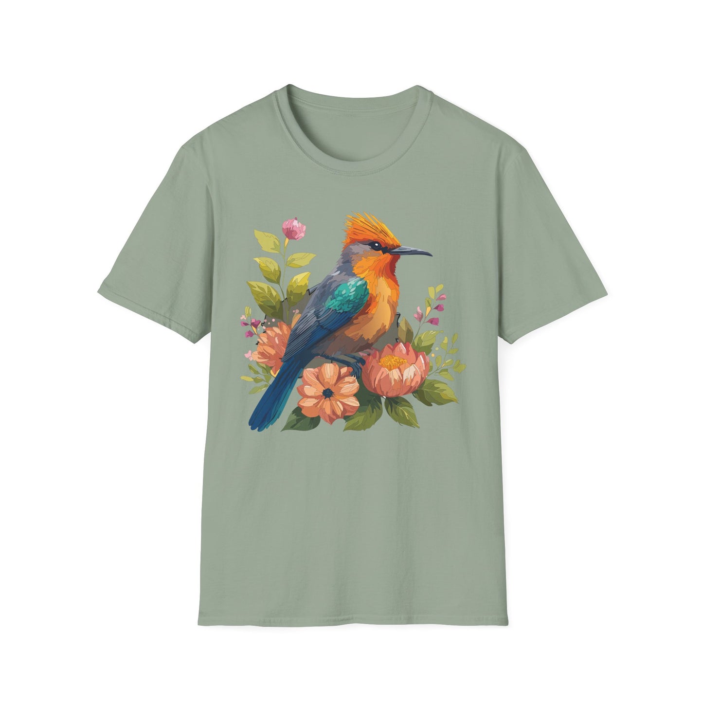 Bird T-Shirt, Floral Bird T Shirt, Shirt with Bird, Shirt with Animal