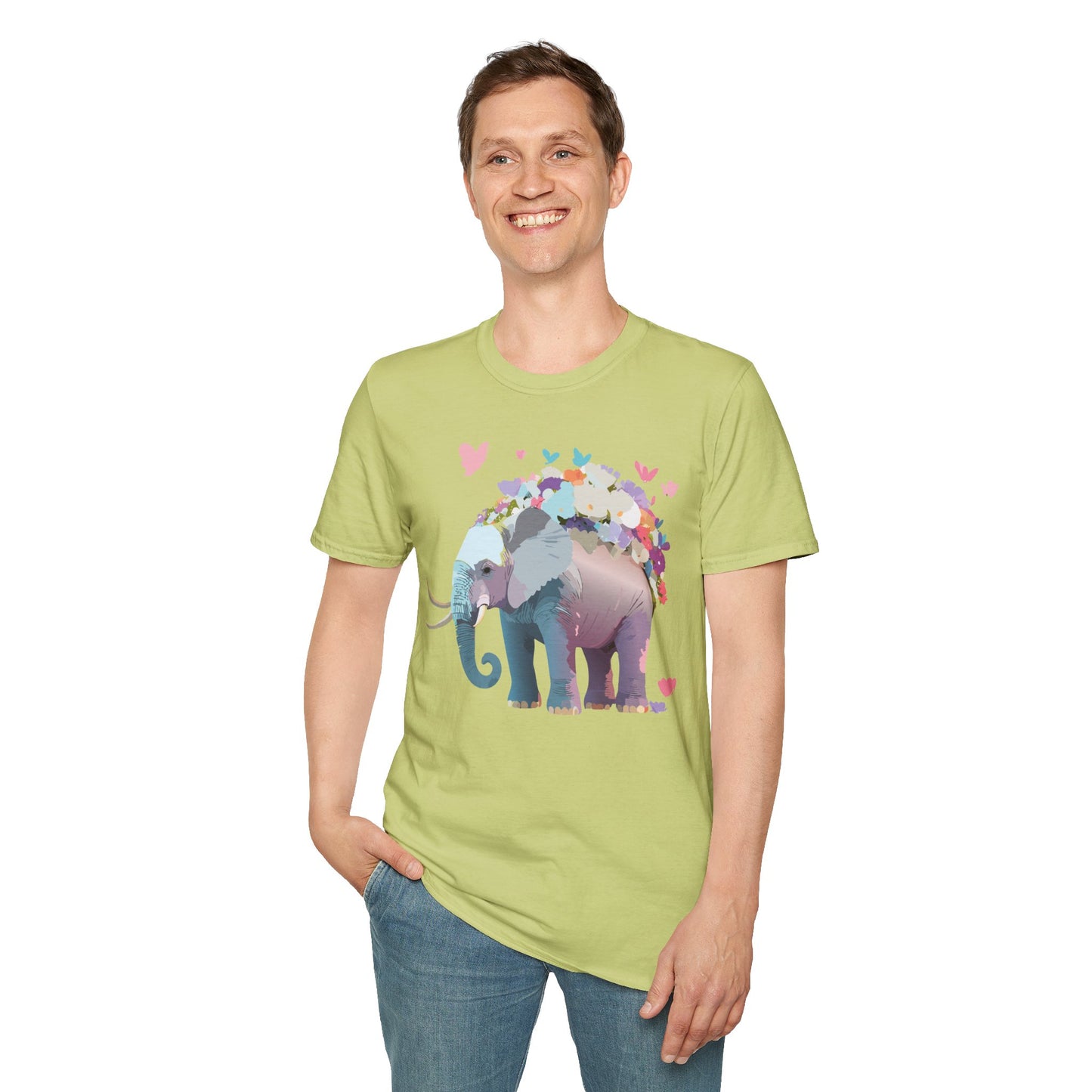 Elephant Shirt, T Shirt with Elephant, Elephant on T Shirt, T Shirt with Animation, Animals Tee Shirt