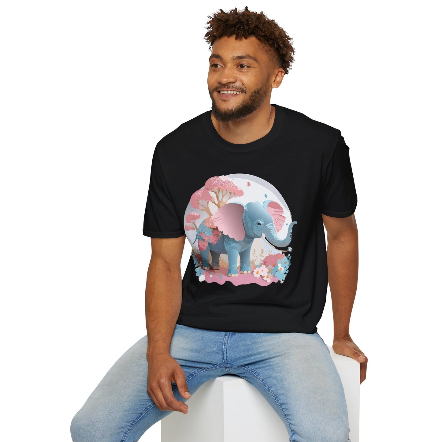 Elephant Shirt, T Shirt with Elephant, Elephant on T Shirt, T Shirt with Animation, Animals Tee Shirt