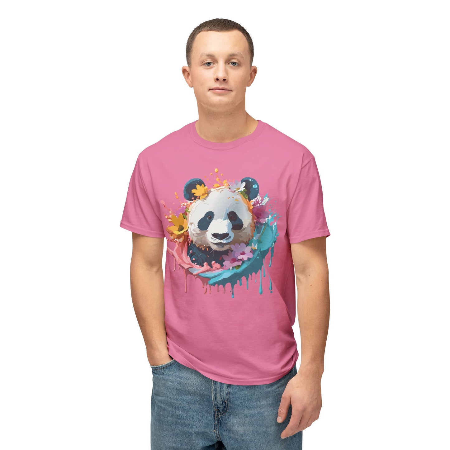 Panda T-Shirt, Vintage Panda Tee, Floral Tees, Panda Art Design Shirt, Tee Shirt with Panda Art 8