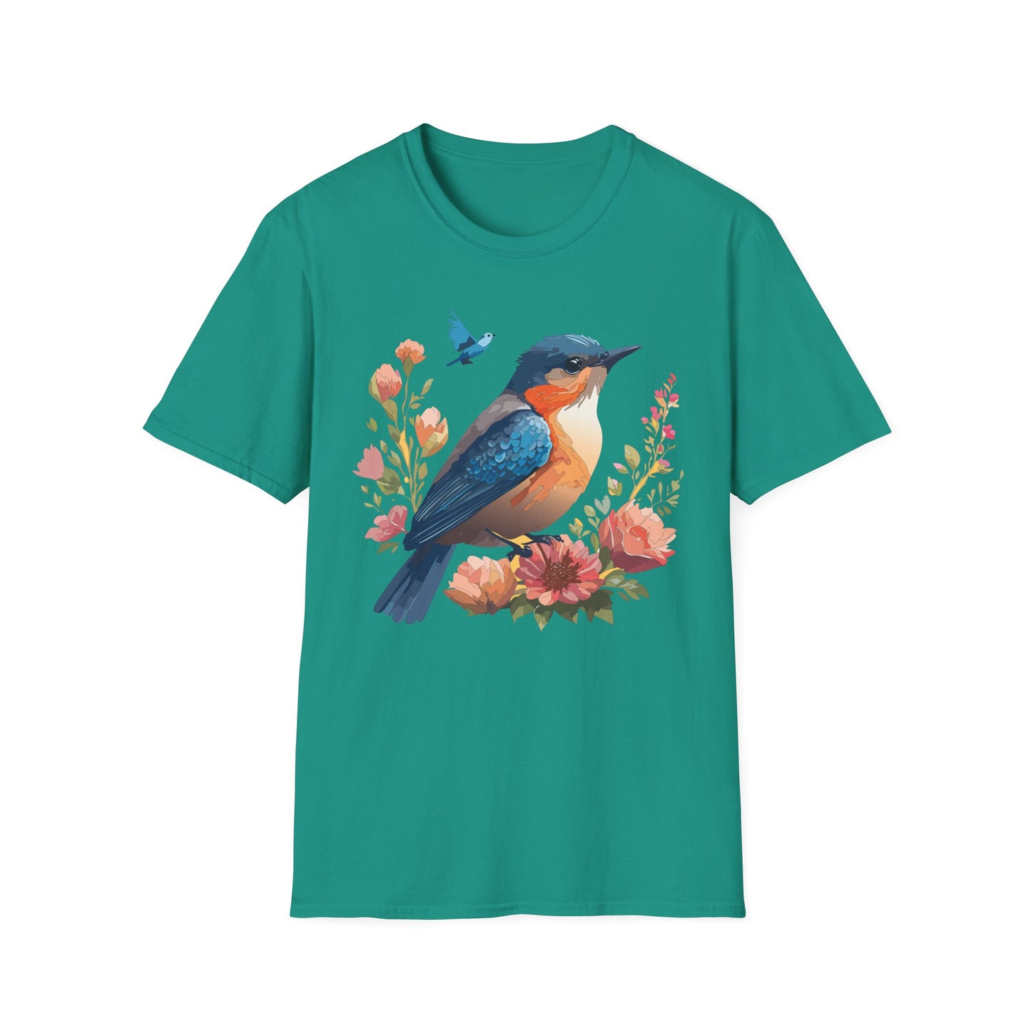 Bird T-Shirt, Floral Bird T Shirt, Shirt with Bird, Shirt with Animal