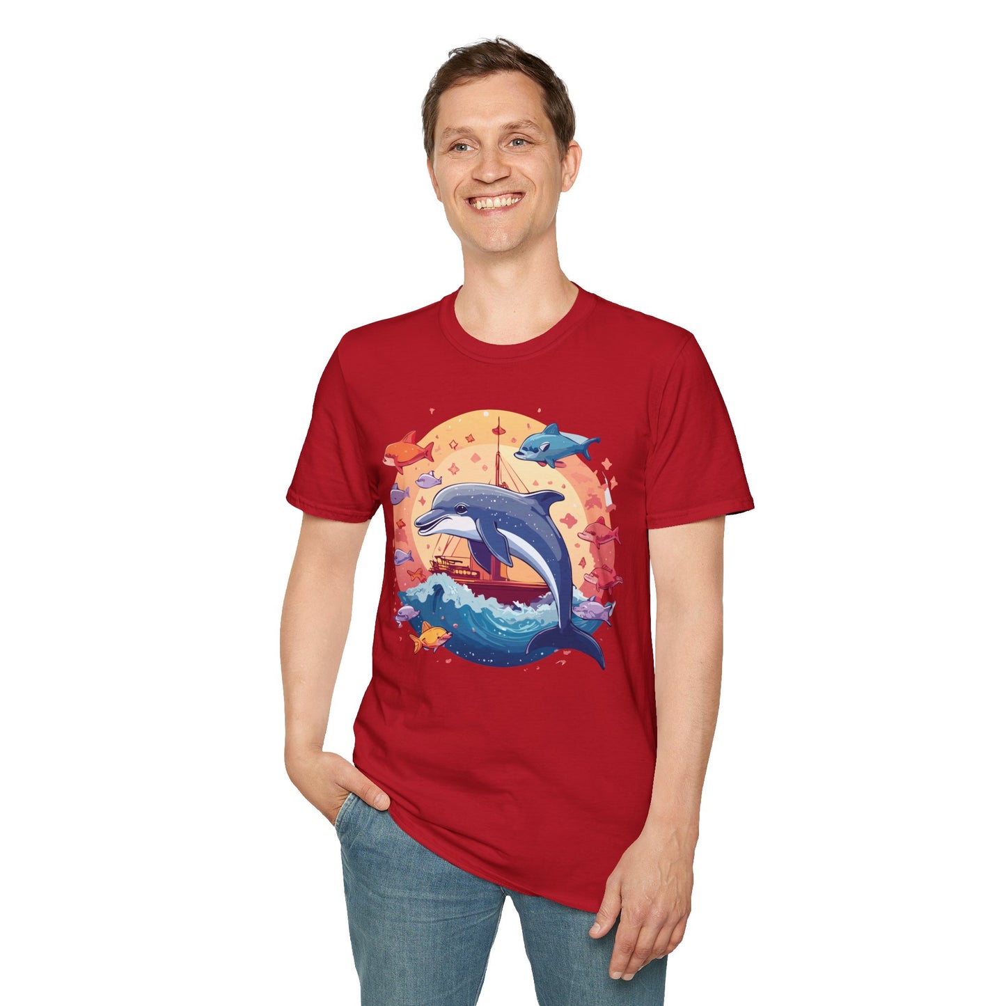 Dolphin Shirts, Shirt with Dolphin, Fish Tee Shirt, Animal Shirt