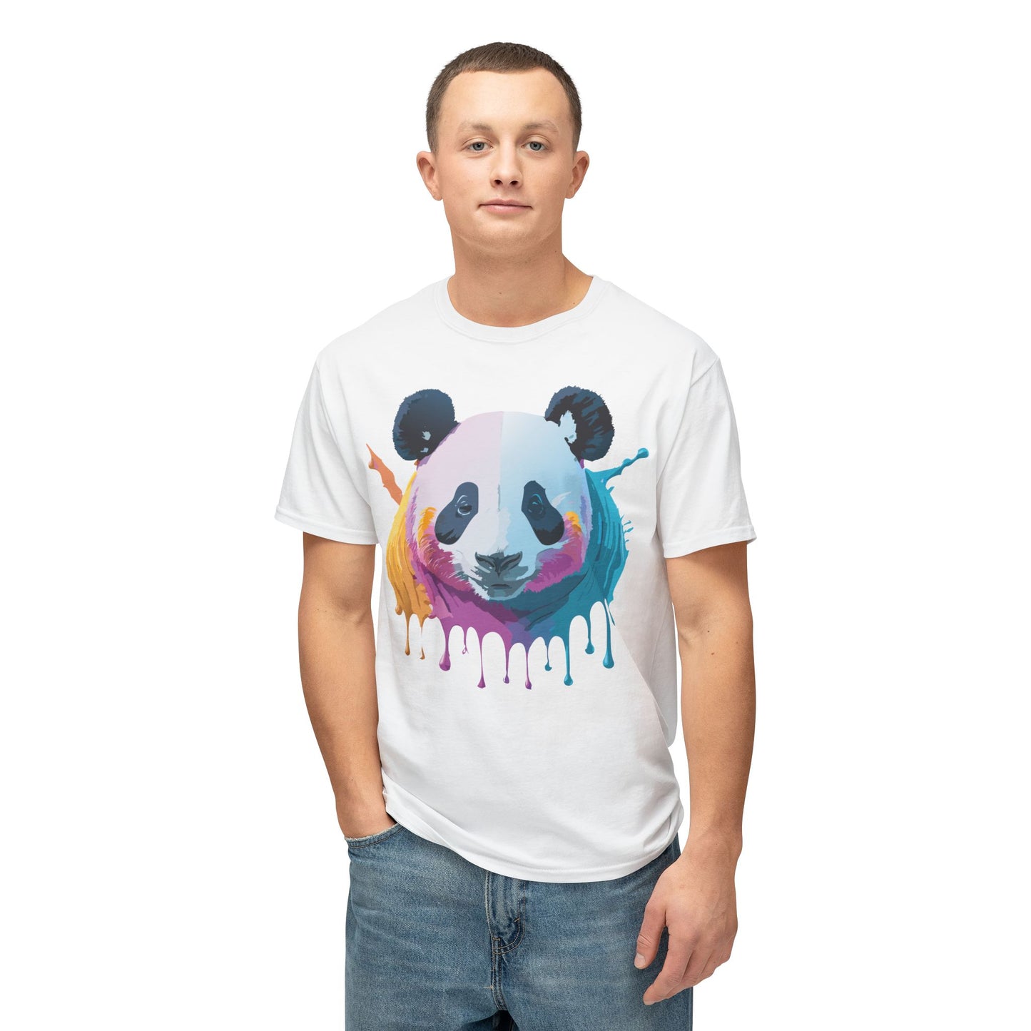 Panda T-Shirt, Vintage Panda Tee, Floral Tees, Panda Art Design Shirt, Tee Shirt with Panda Art 2