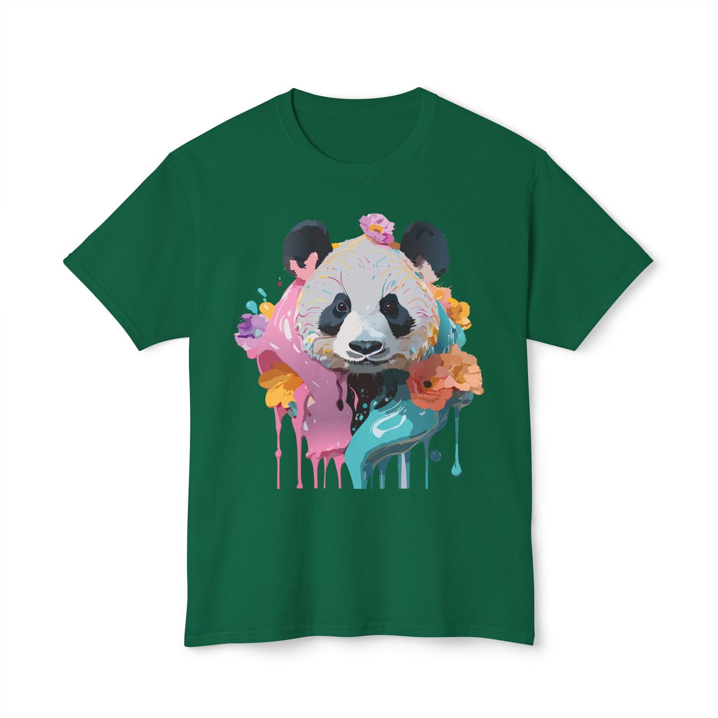 Panda T-Shirt, Vintage Panda Tee, Floral Tees, Panda Art Design Shirt, Tee Shirt with Panda Art 9