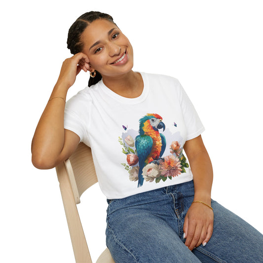 Bird T-Shirt, Floral Bird T Shirt, Shirt with Bird, Shirt with Animal