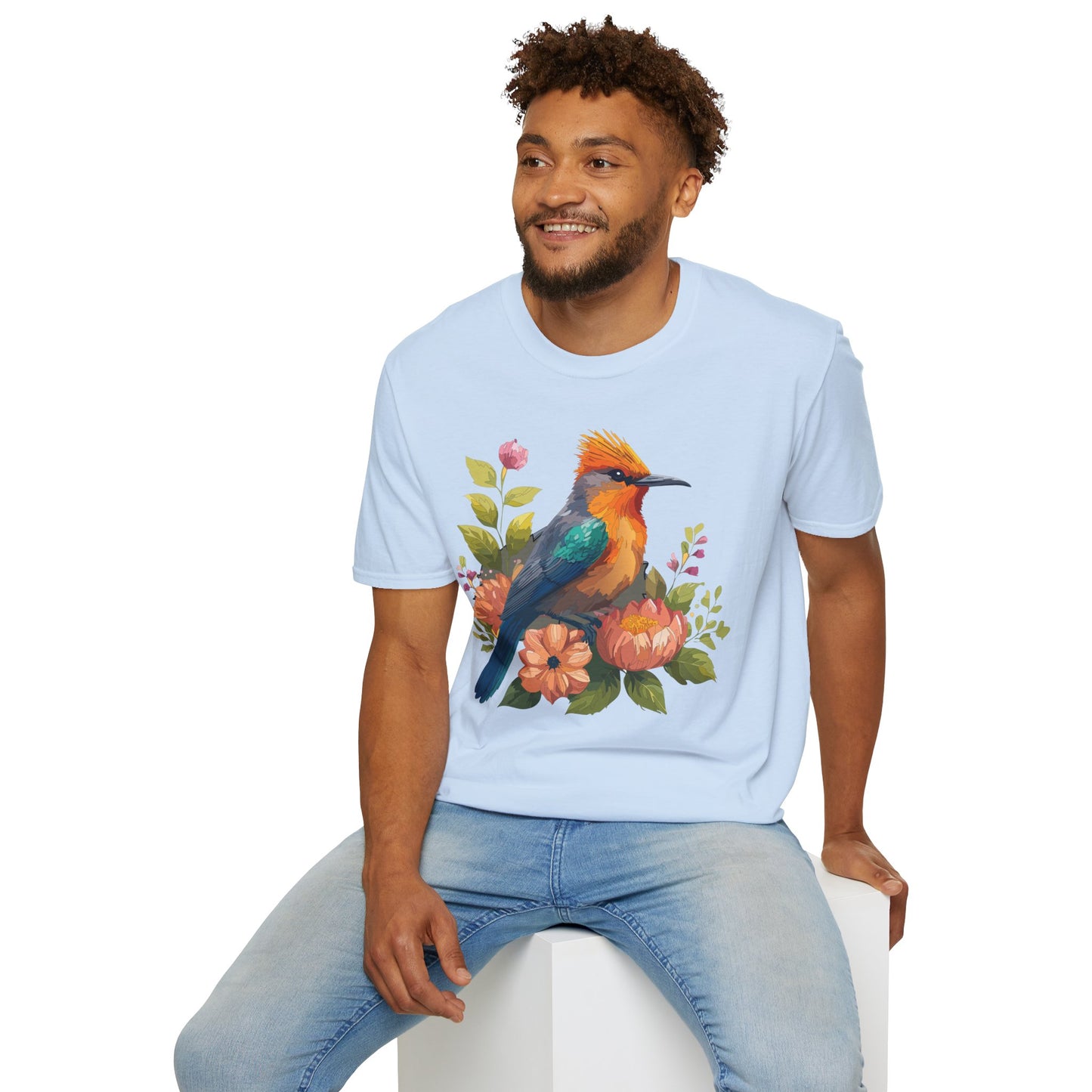 Bird T-Shirt, Floral Bird T Shirt, Shirt with Bird, Shirt with Animal
