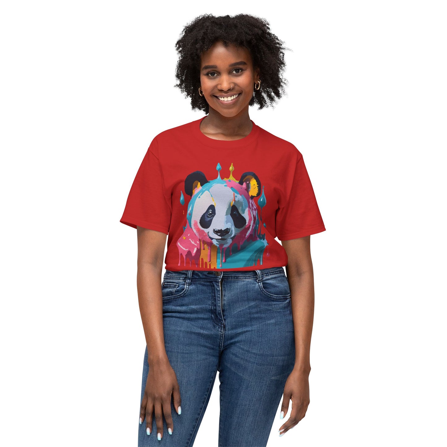 Panda T-Shirt, Vintage Panda Tee, Floral Tees, Panda Art Design Shirt, Tee Shirt with Panda Art 5